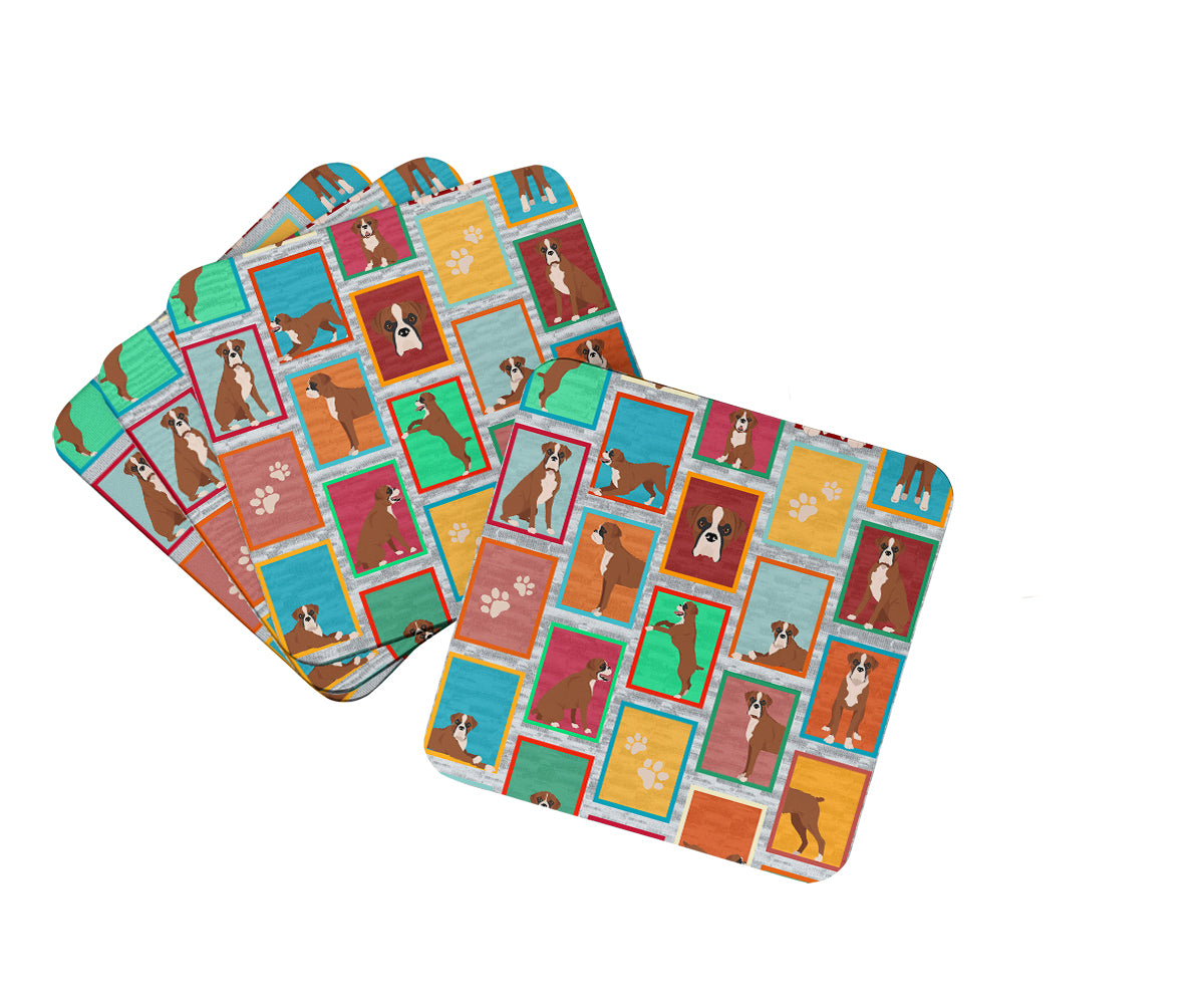 Buy this Lots of Flashy Fawn Boxer Foam Coaster Set of 4