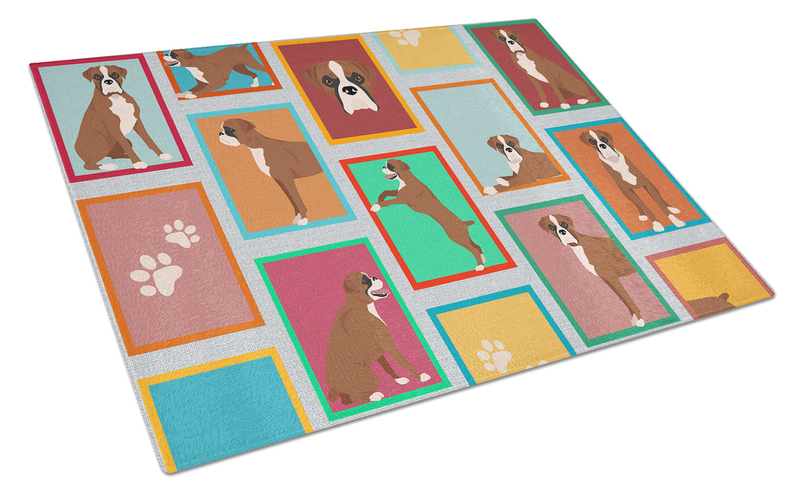 Buy this Lots of Flashy Fawn Boxer Glass Cutting Board Large