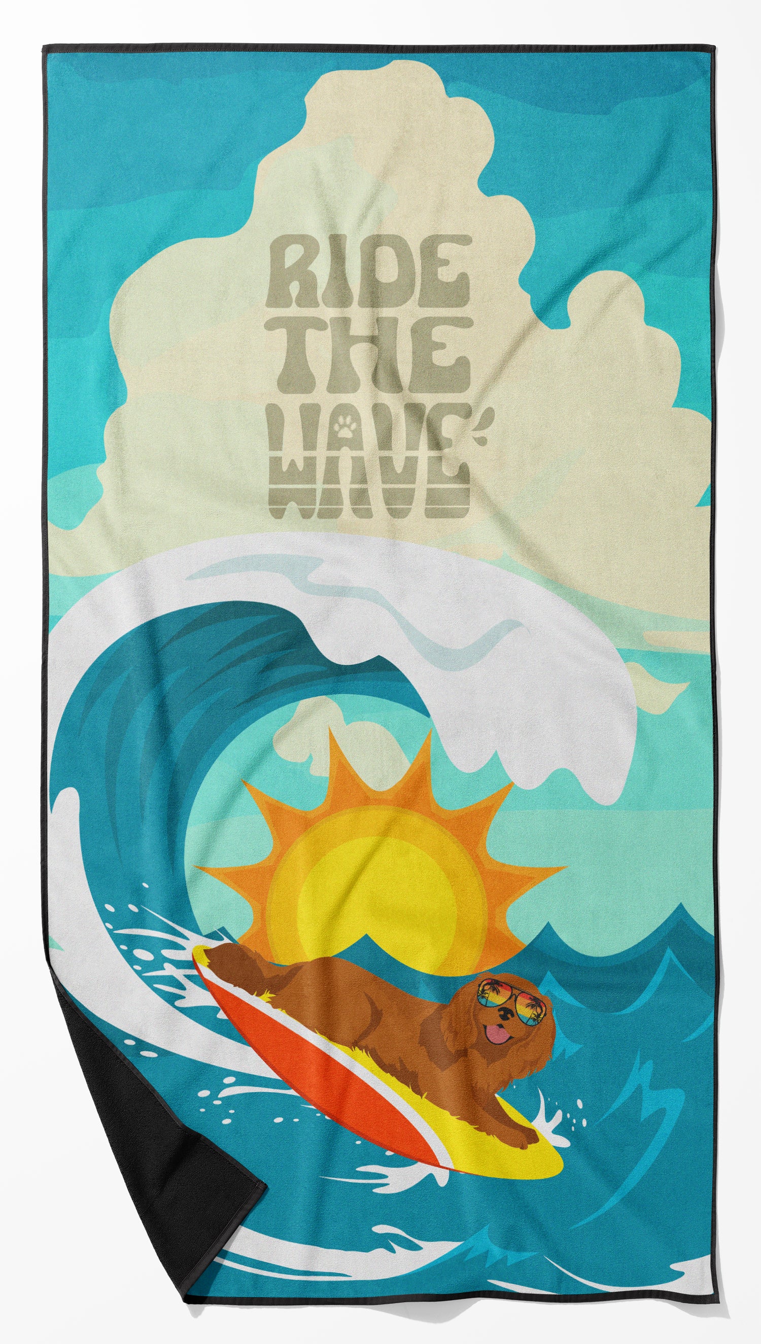 Buy this Surfer Dog Ruby Cavalier Spaniel Premium Beach Towel