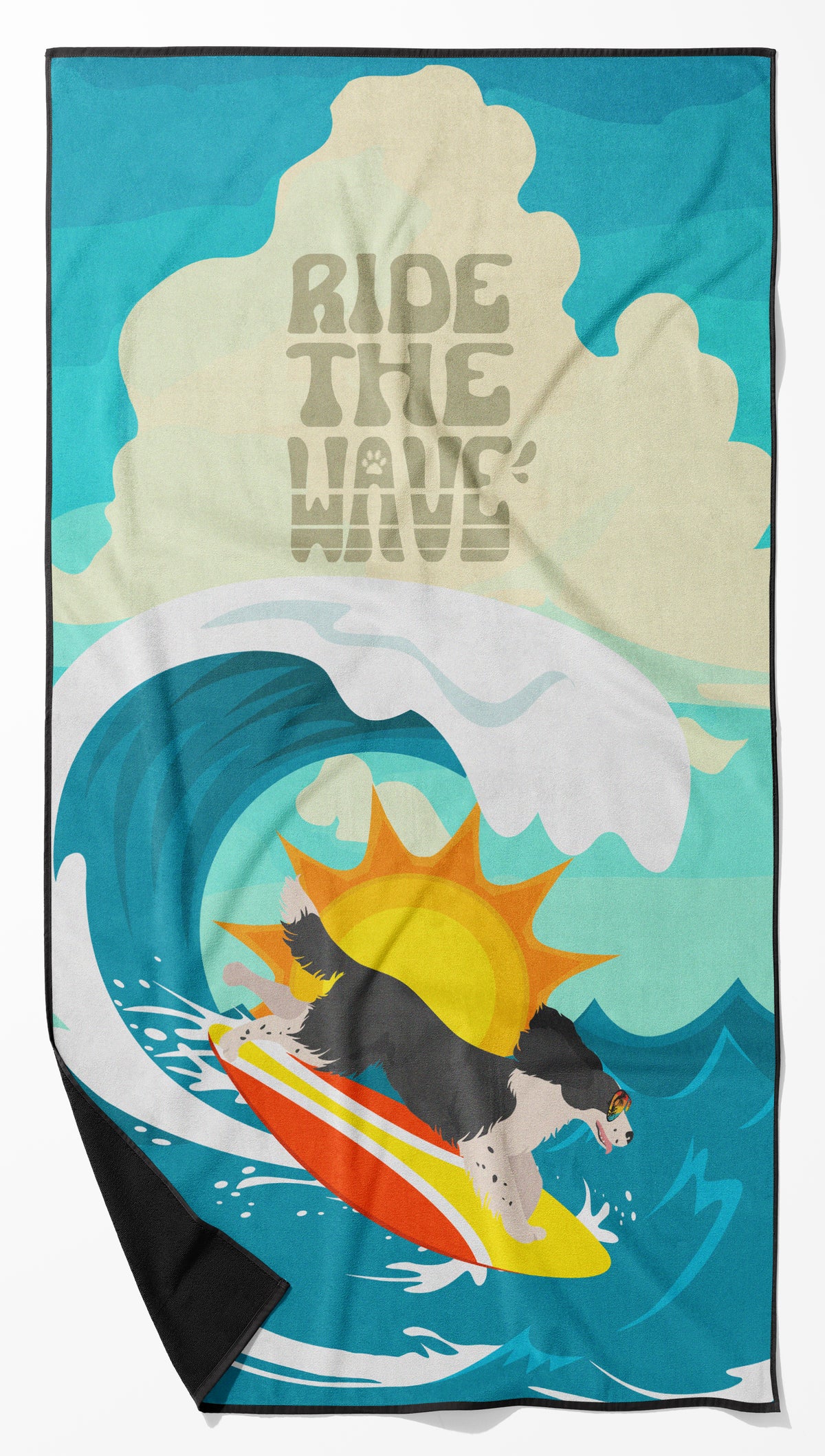 Buy this Surfer Dog Black English Springer Spaniel Premium Beach Towel