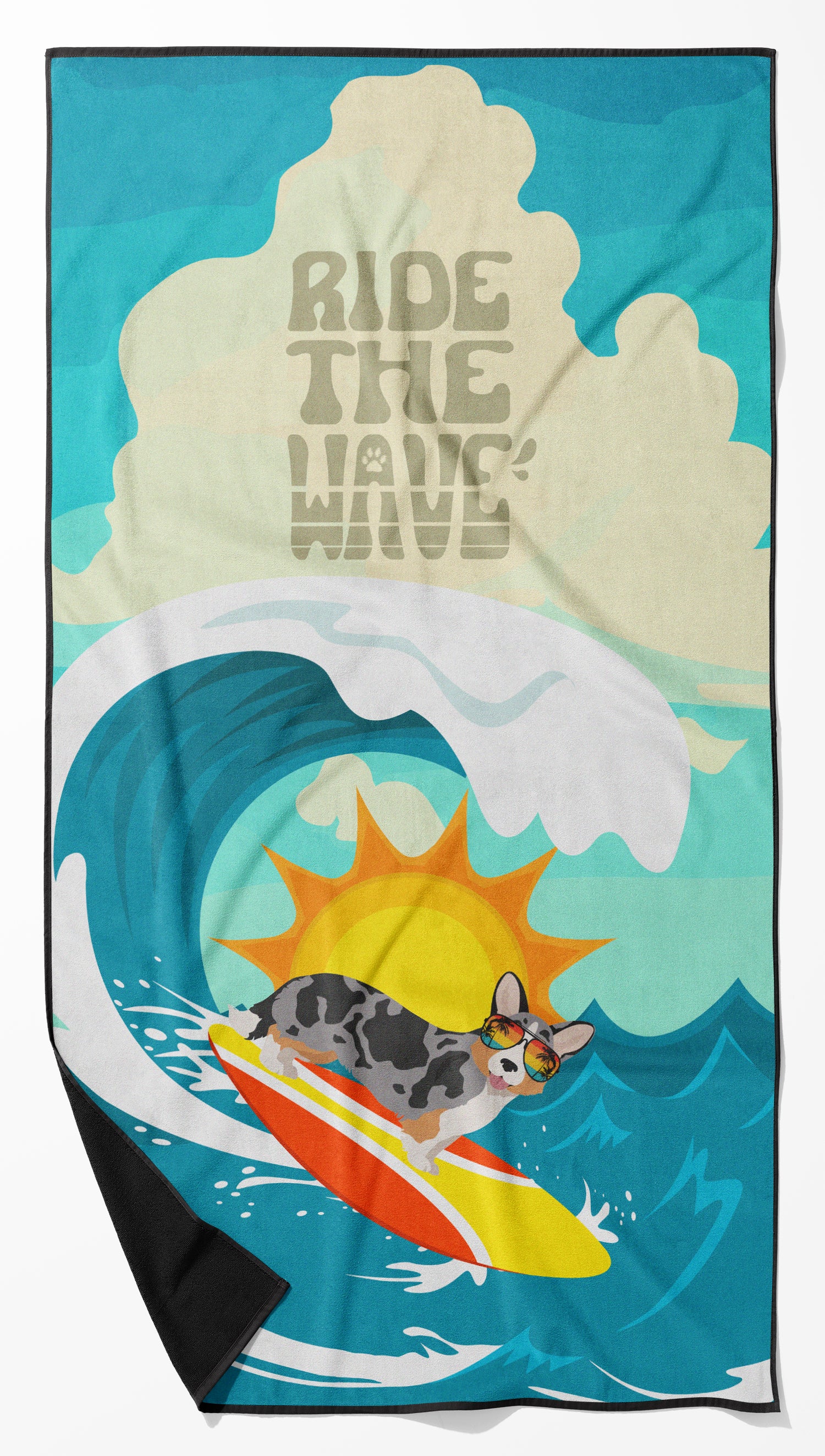 Buy this Surfer Dog Blue Merle Cardigan Corgi Premium Beach Towel