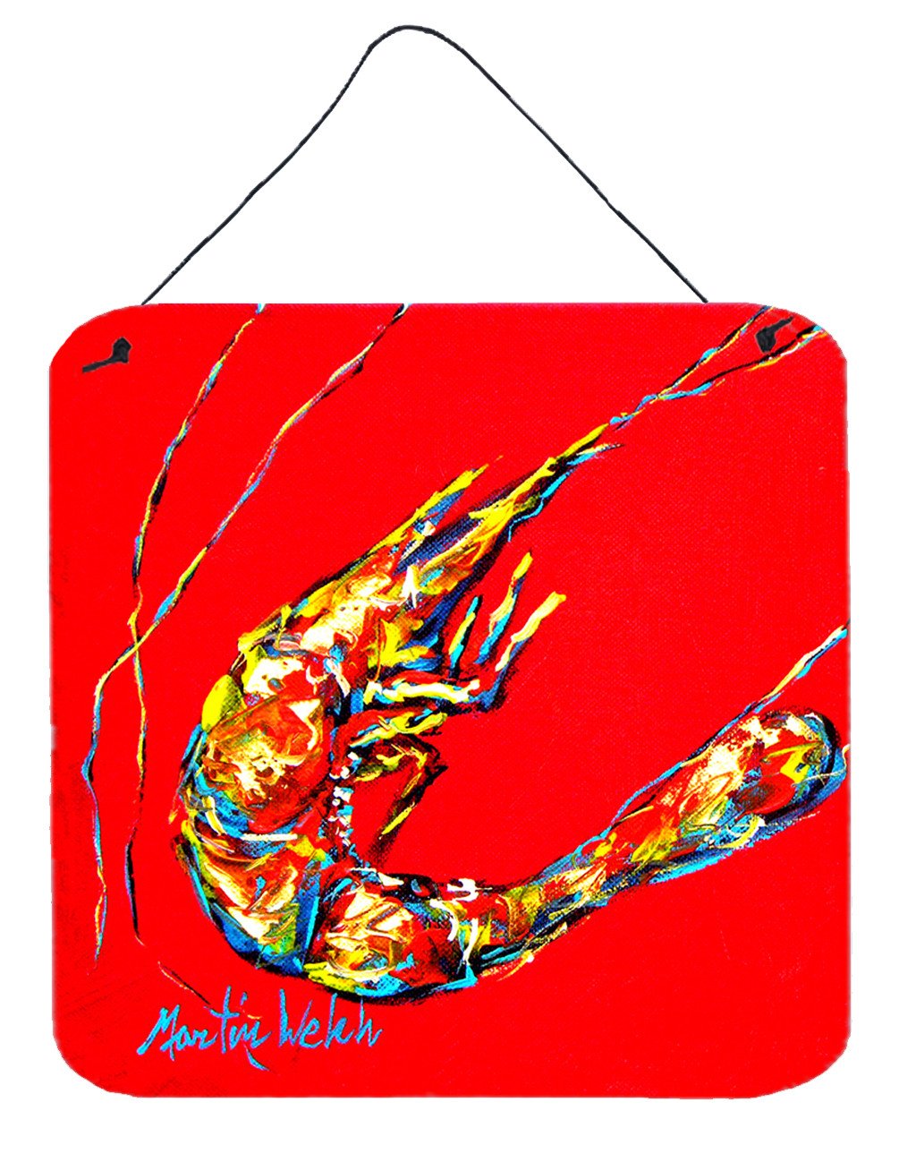 Shrimp Backwards Then Forwards Aluminium Metal Wall or Door Hanging Prints by Caroline&#39;s Treasures