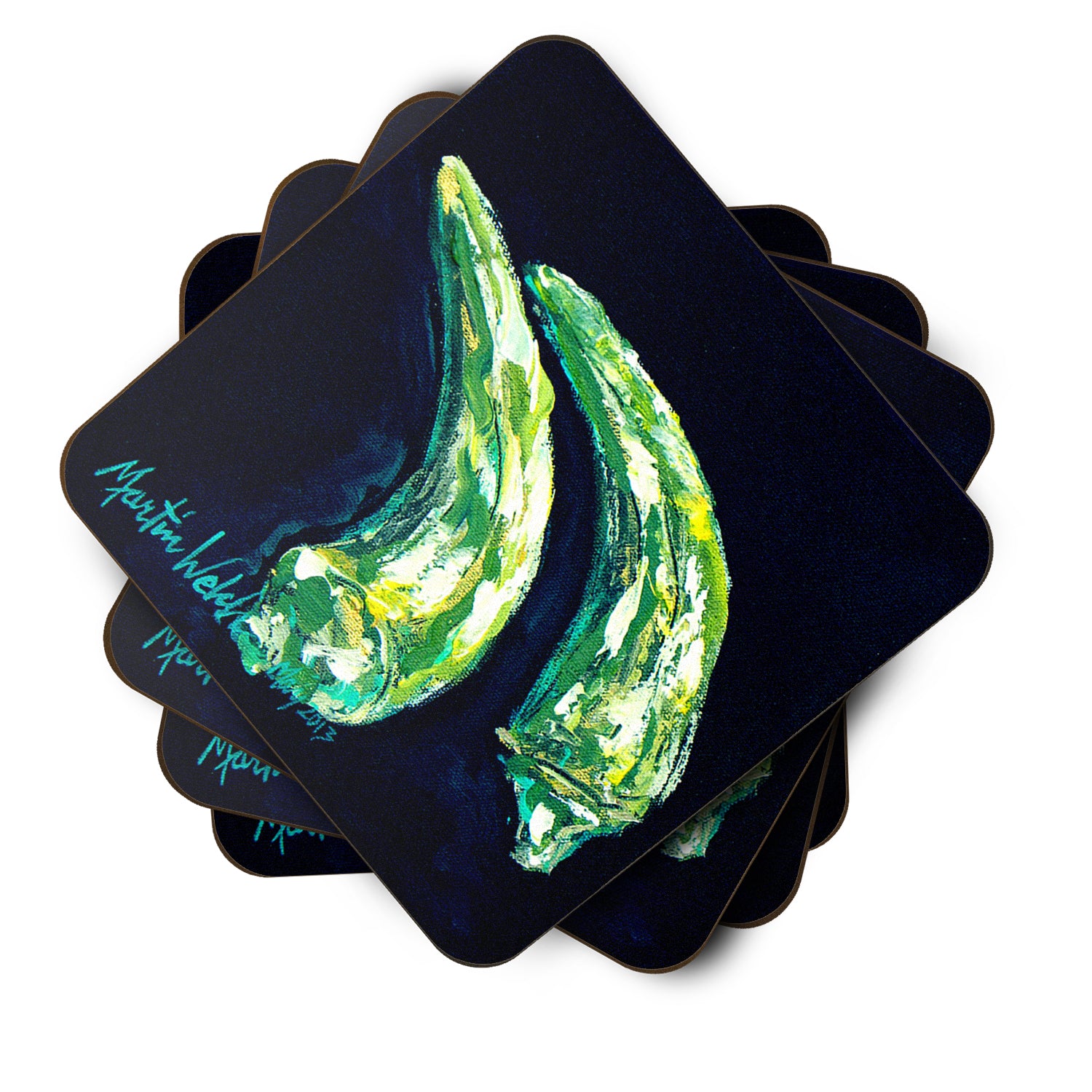 Set of 4 Vegetables - Okra Gumbo Time Foam Coasters - the-store.com