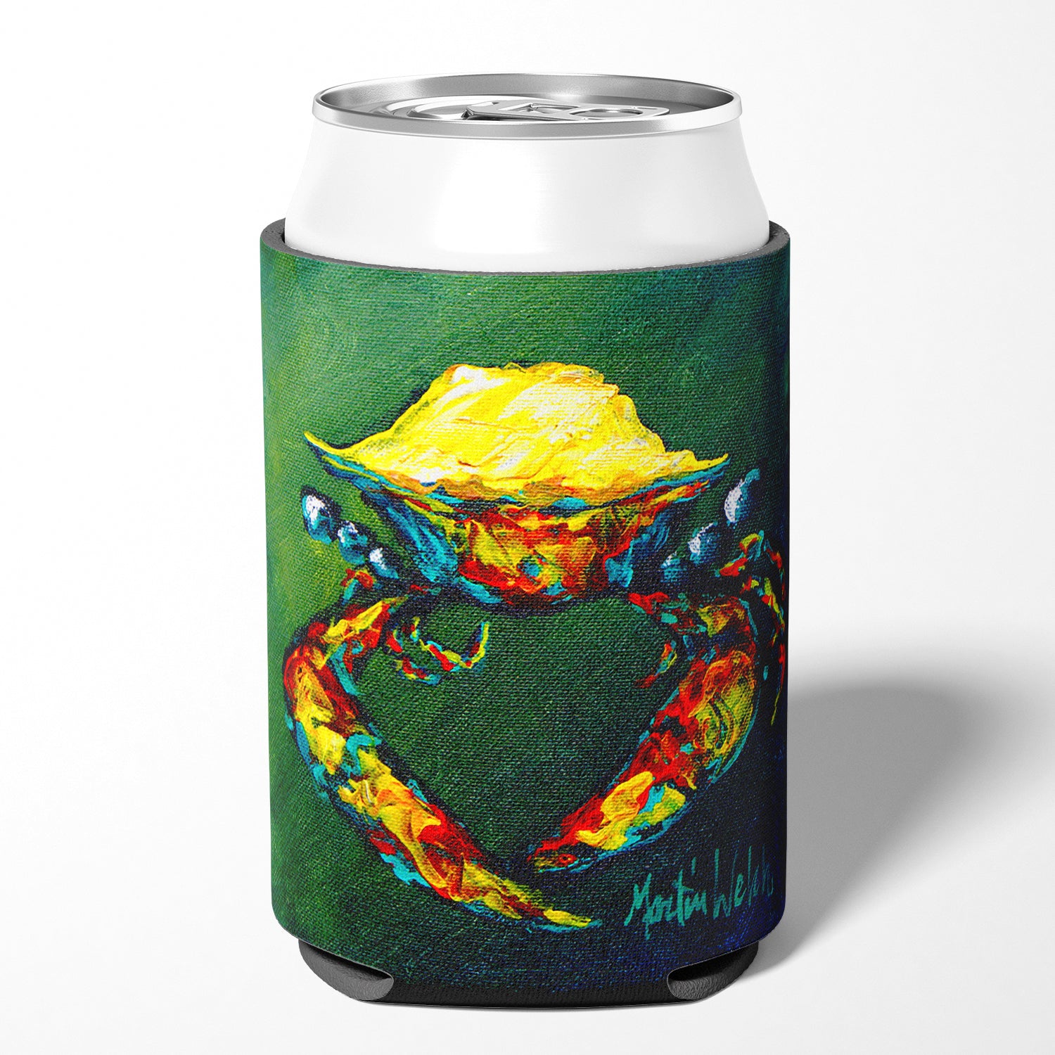 Crab Little Green Can or Bottle Beverage Insulator Hugger.