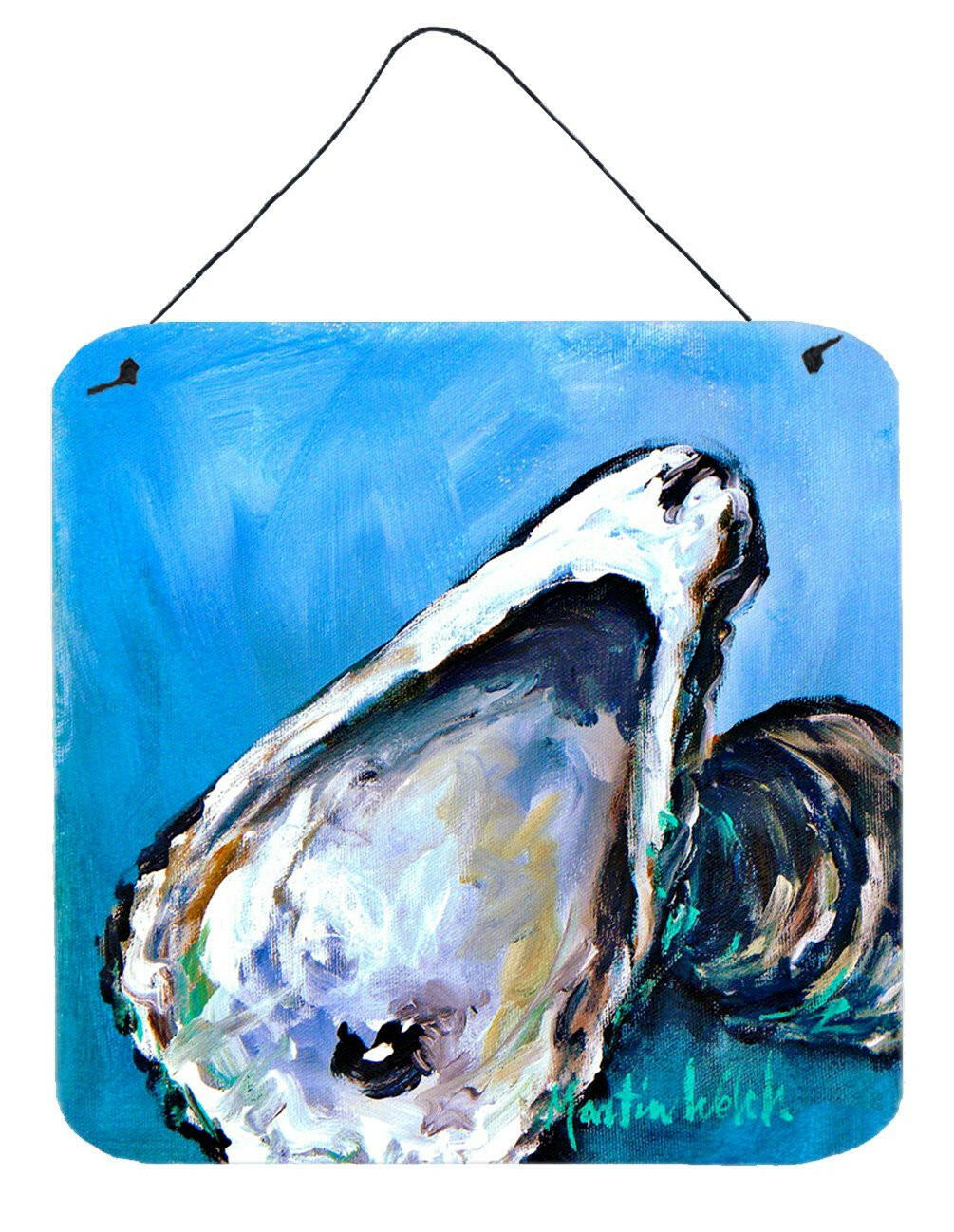 Oyster Oyster Blue Aluminium Metal Wall or Door Hanging Prints by Caroline&#39;s Treasures