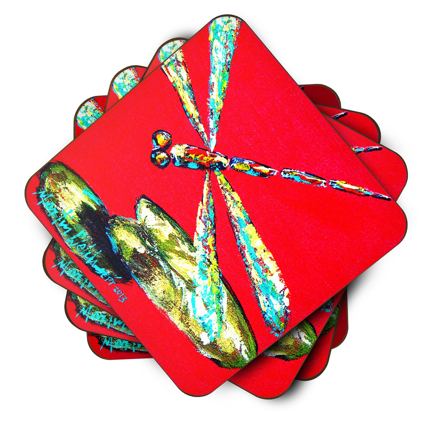 Set of 4 Insect - Dragonfly Shoo-Fly Foam Coasters - the-store.com