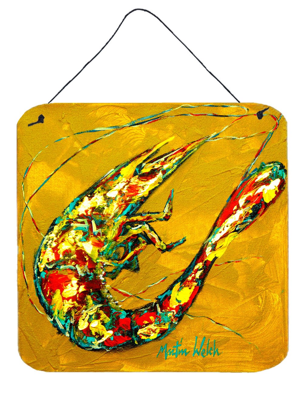 Shrimp Shrimp &amp; Hot Mustard Aluminium Metal Wall or Door Hanging Prints by Caroline&#39;s Treasures