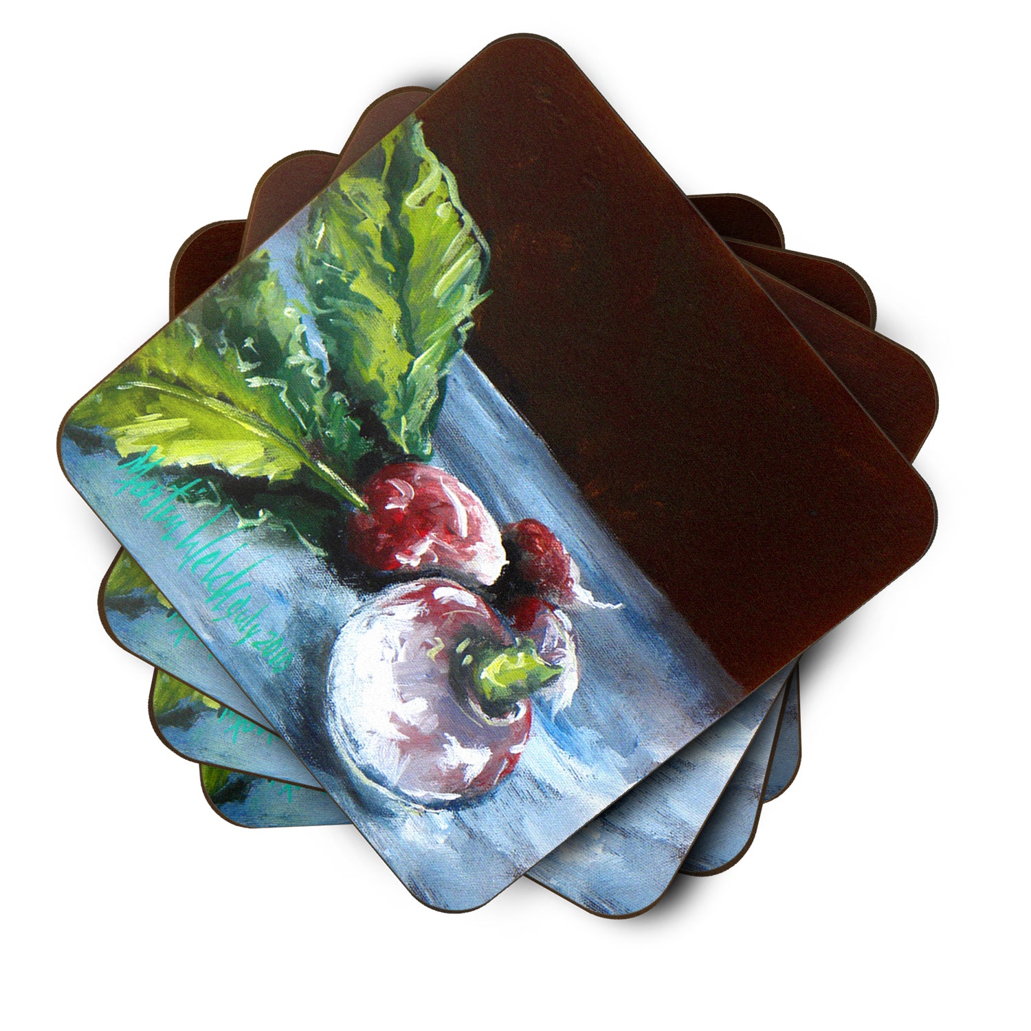 Caroline's Treasures Vegetables - Turnips Turnips Coasters - Set of 4 Lightweight Foam, Absorbent Drink Coasters