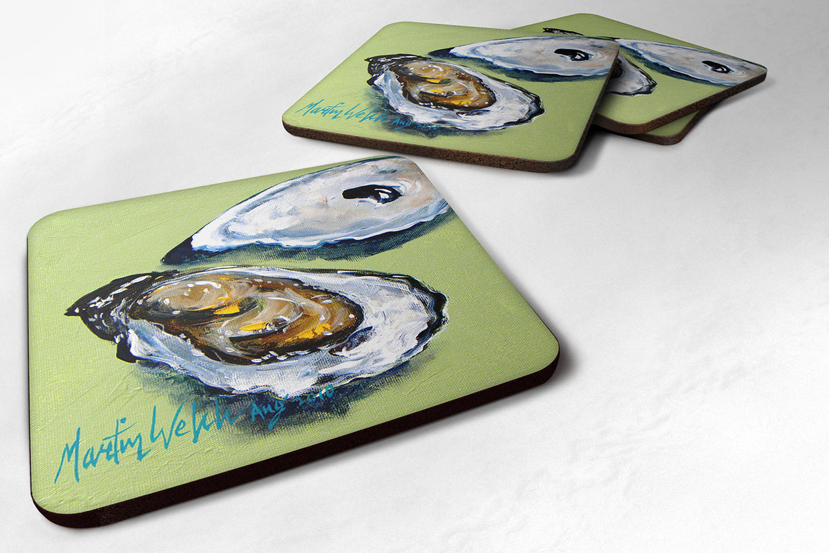 Set of 4 Oyster Two Shells Foam Coasters - the-store.com