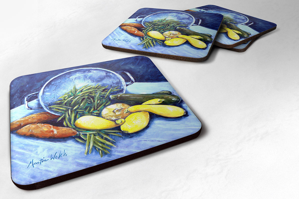 Set of 4 Vegetables Veg For All Foam Coasters - the-store.com