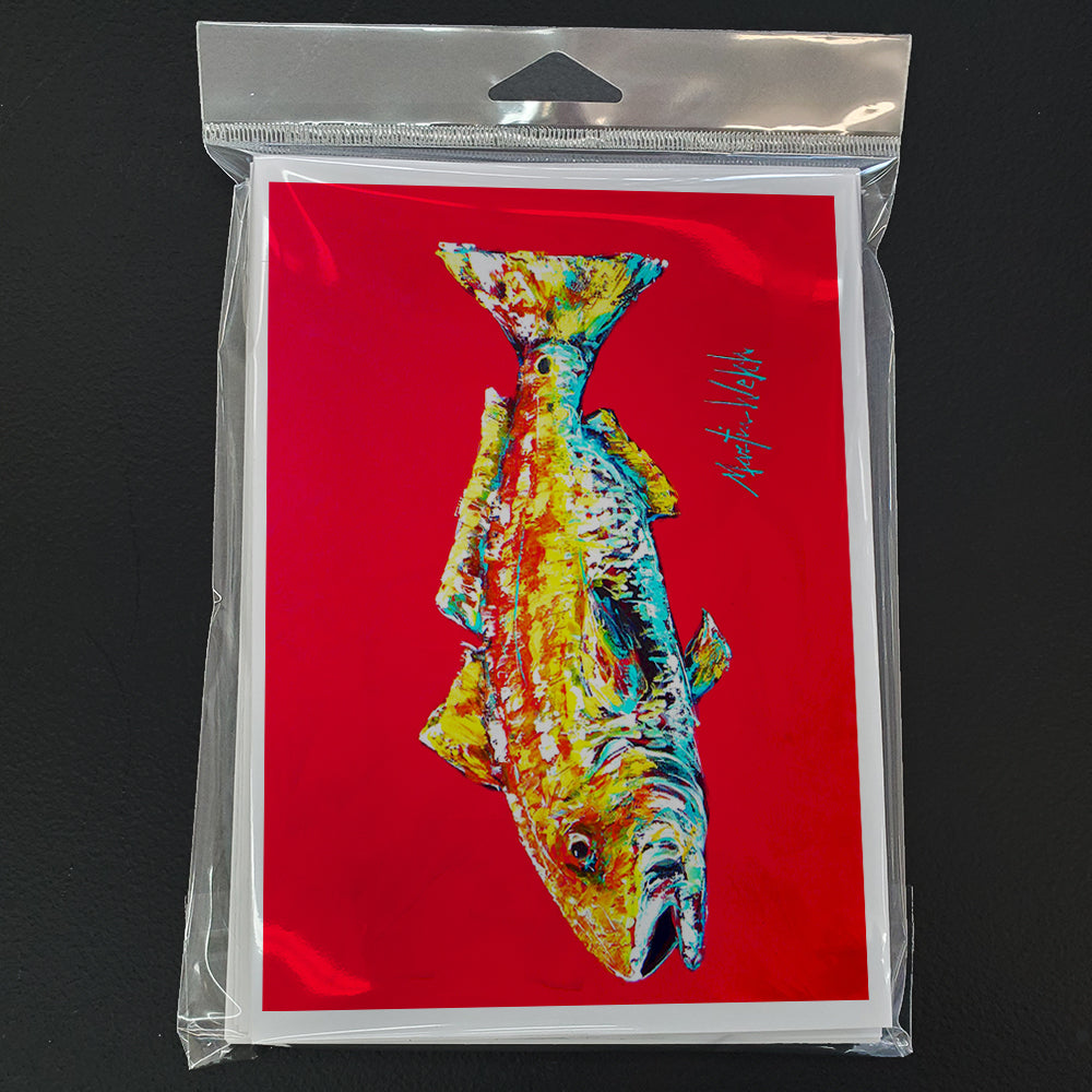 Fish - Red Fish Alphonzo Greeting Cards Pack of 8