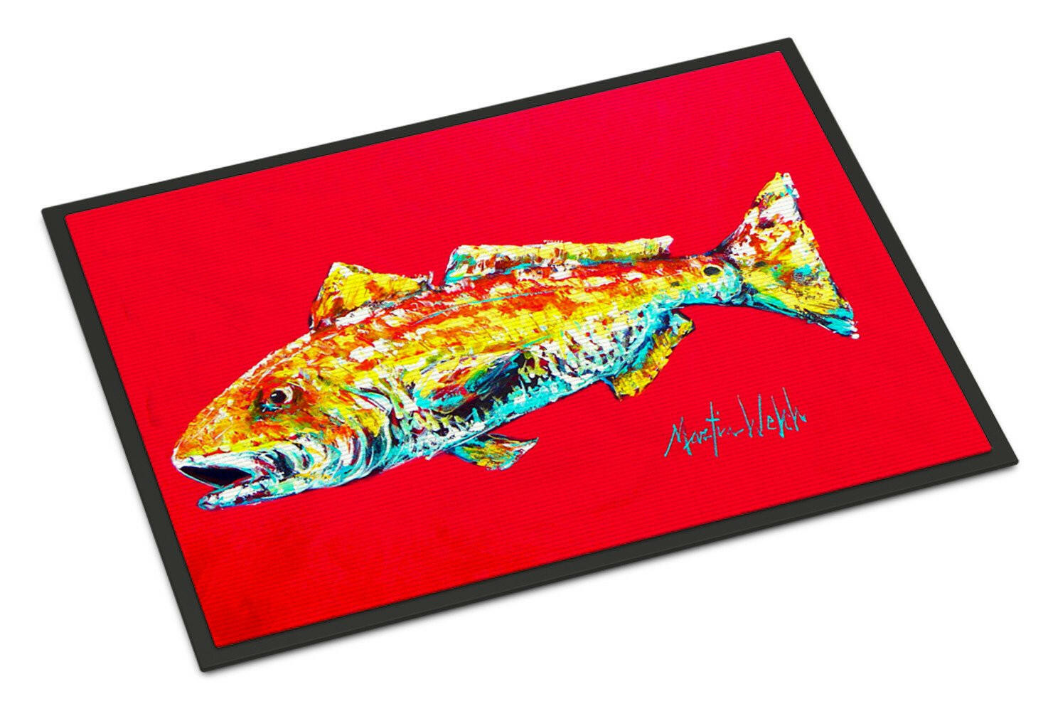 Fish - Red Fish Alphonzo Indoor or Outdoor Mat 24x36 Doormat - the-store.com