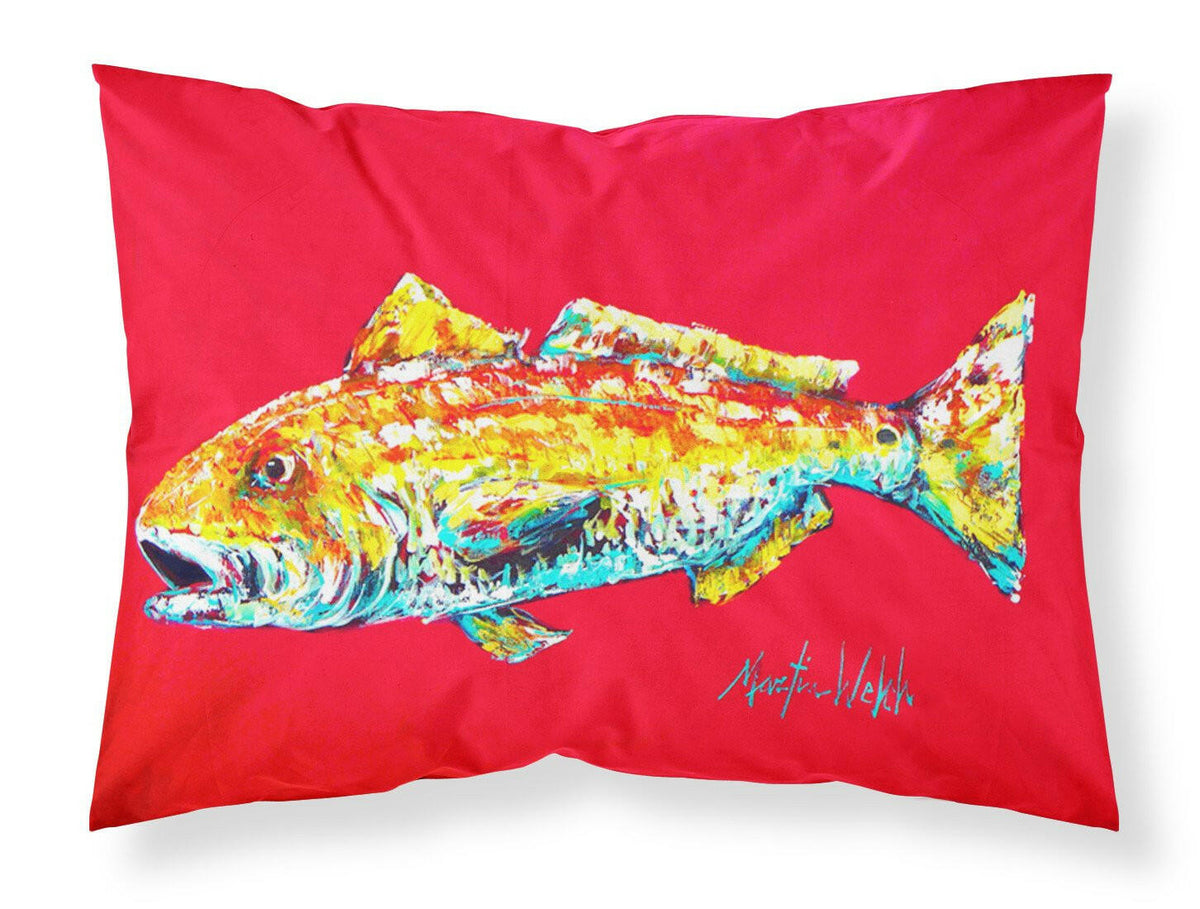 Fish - Red Fish Alphonzo Moisture wicking Fabric standard pillowcase by Caroline&#39;s Treasures