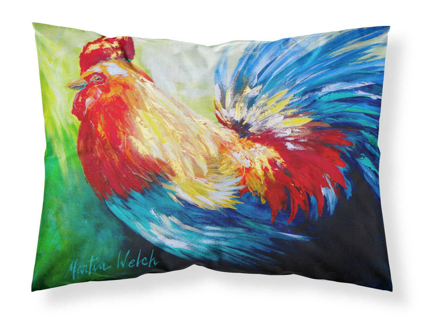 Bird - Rooster Chief Big Feathers Moisture wicking Fabric standard pillowcase by Caroline's Treasures