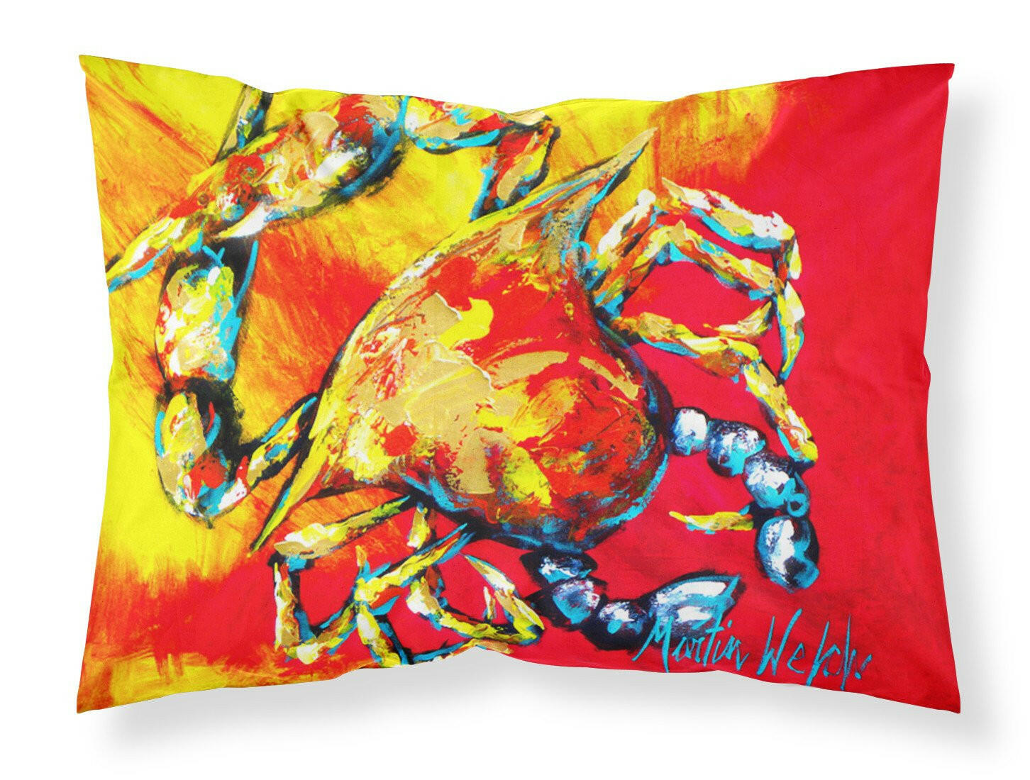 Crab Hot Dang Moisture wicking Fabric standard pillowcase by Caroline's Treasures