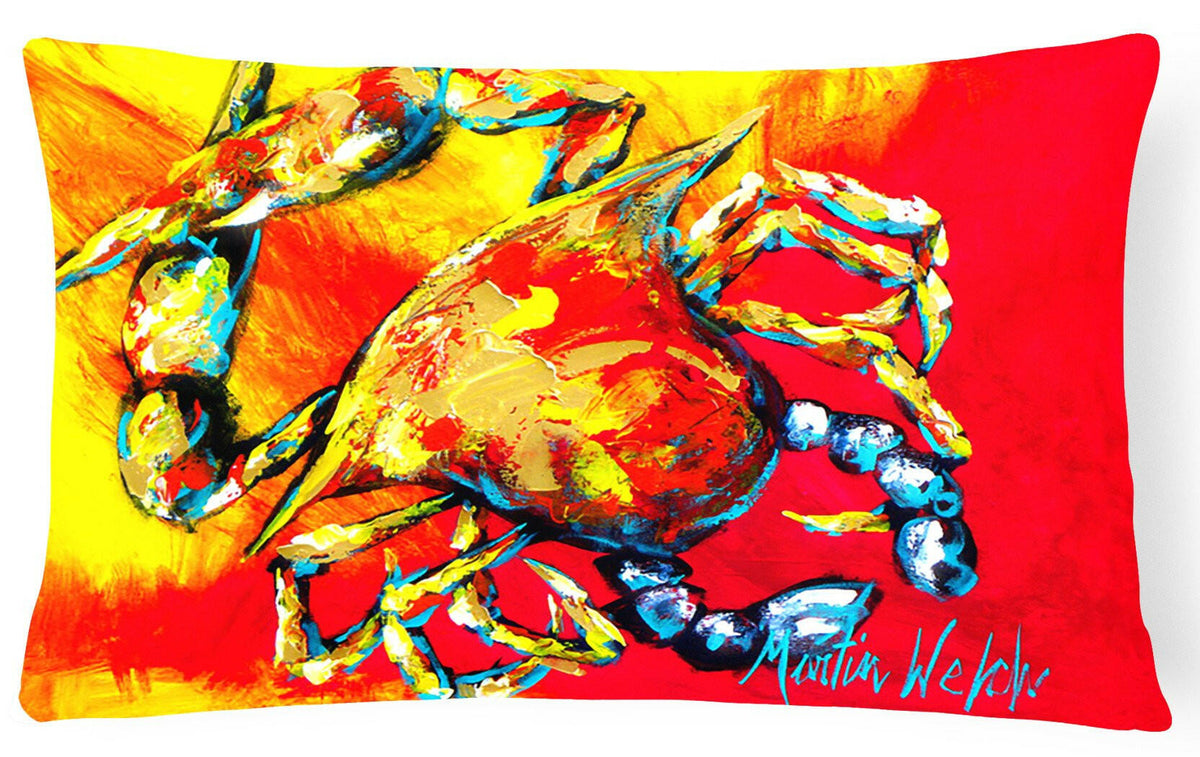 Crab Hot Dang   Canvas Fabric Decorative Pillow by Caroline&#39;s Treasures