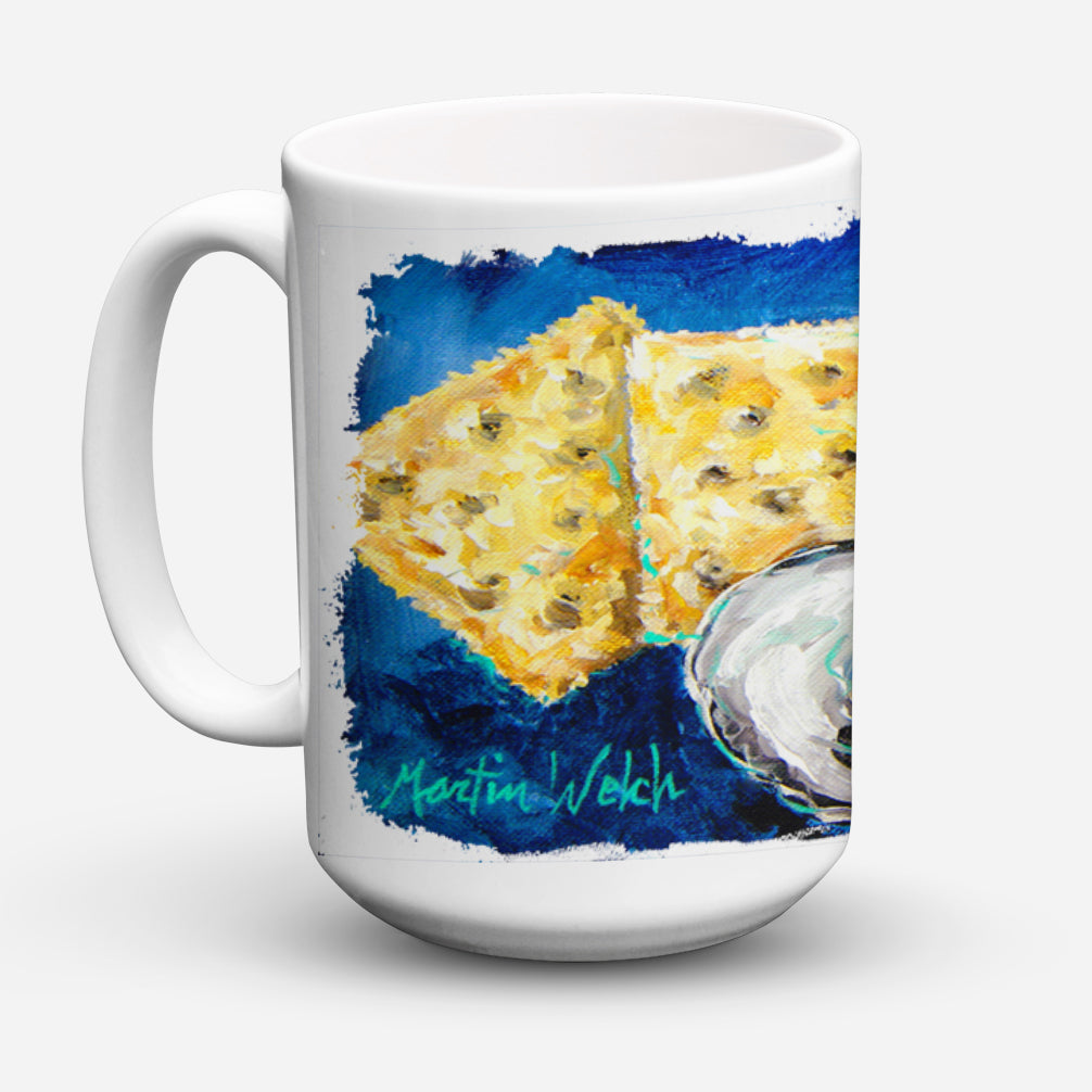Oysters Two Crackers Dishwasher Safe Microwavable Ceramic Coffee Mug 15 ounce MW1089CM15  the-store.com.