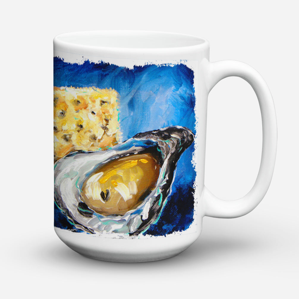 Oysters Two Crackers Dishwasher Safe Microwavable Ceramic Coffee Mug 15 ounce MW1089CM15  the-store.com.