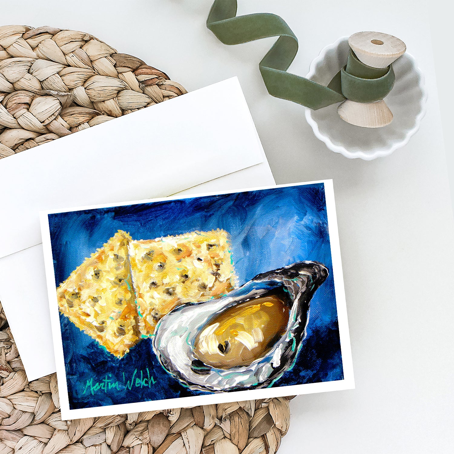Buy this Oysters Two Crackers Greeting Cards Pack of 8