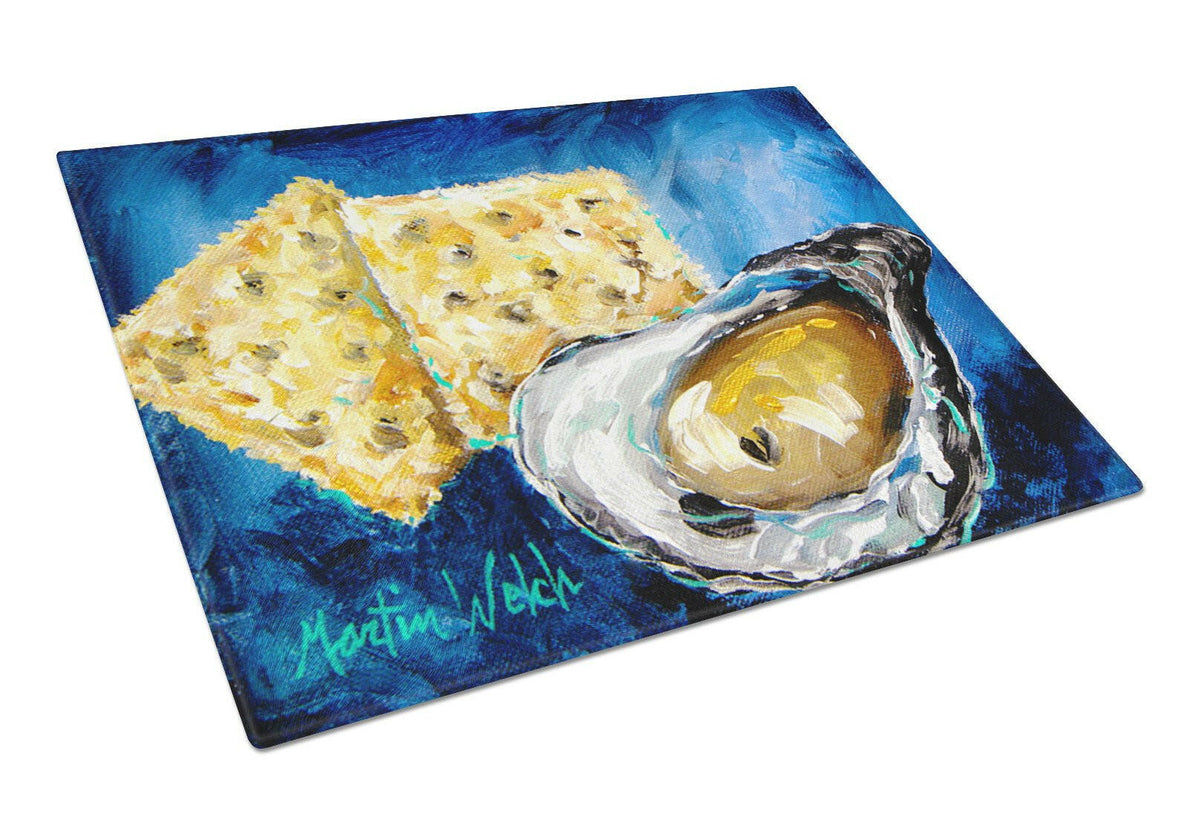 Oysters Two Crackers Glass Cutting Board Large by Caroline&#39;s Treasures