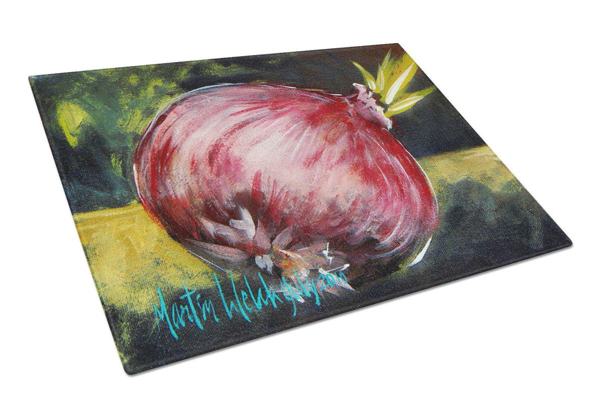 Vegetables - Onion One-Yun Glass Cutting Board Large by Caroline&#39;s Treasures