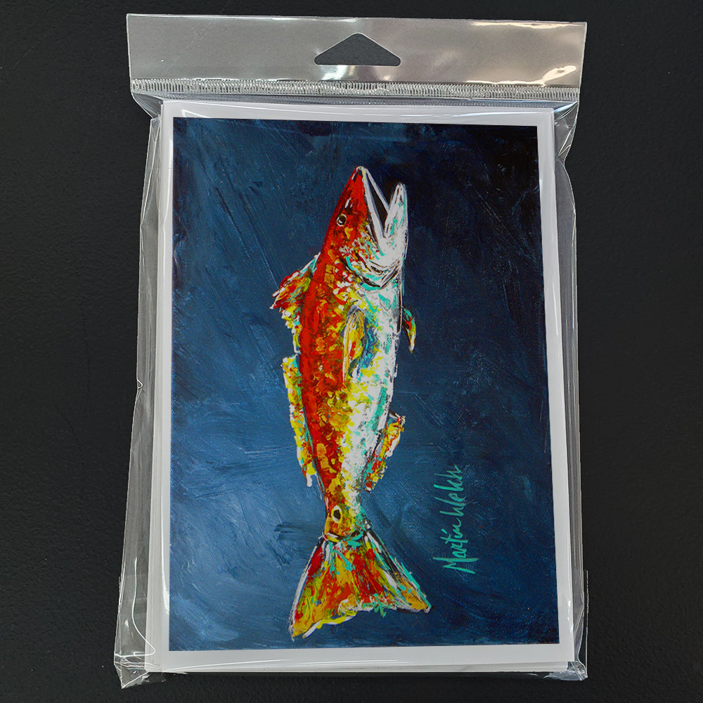 Fish - Red Fish Red for Jarett Greeting Cards Pack of 8