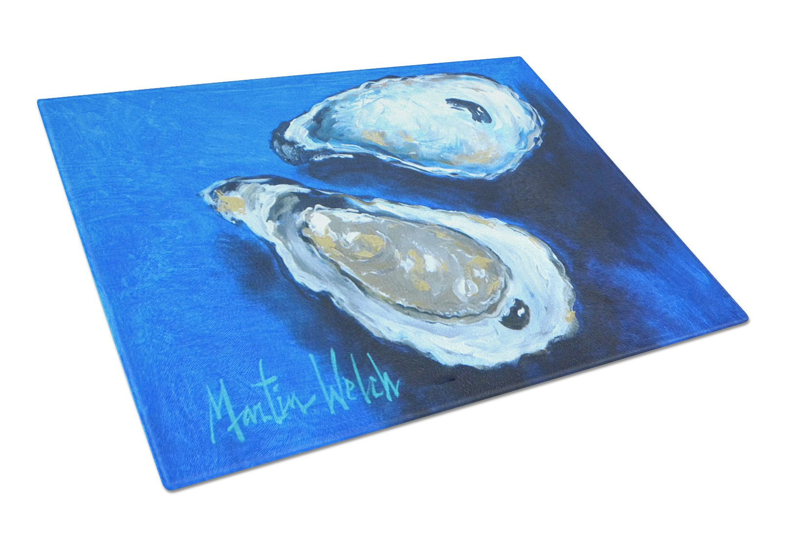 Oysters Seafood Four Glass Cutting Board Large by Caroline's Treasures