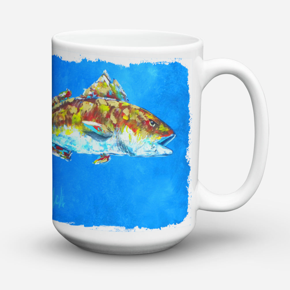 Caroline's Treasures Fish - Red Fish Seafood Two Dishwasher Safe Microwavable Ceramic Coffee Mug 15 ounce MW1098CM15