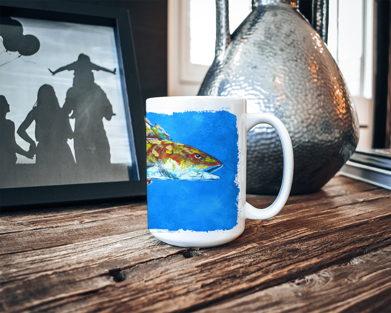 Fish - Red Fish Seafood Two Dishwasher Safe Microwavable Ceramic Coffee Mug 15 ounce MW1098CM15  the-store.com.