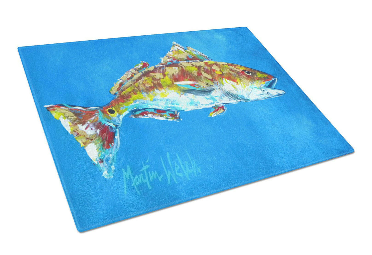 Fish - Red Fish Seafood Two Glass Cutting Board Large by Caroline&#39;s Treasures