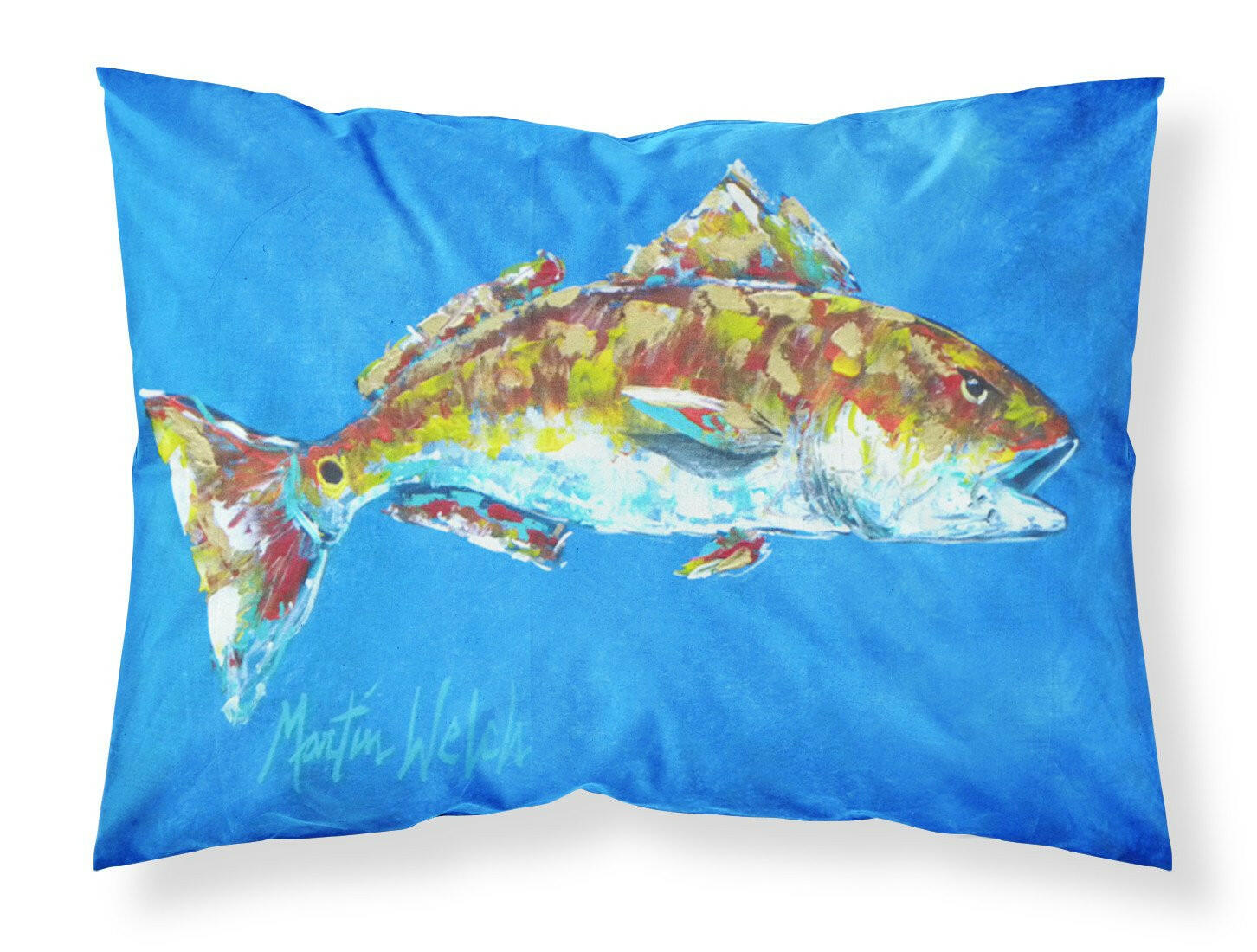 Fish - Red Fish Seafood Two Moisture wicking Fabric standard pillowcase by Caroline's Treasures