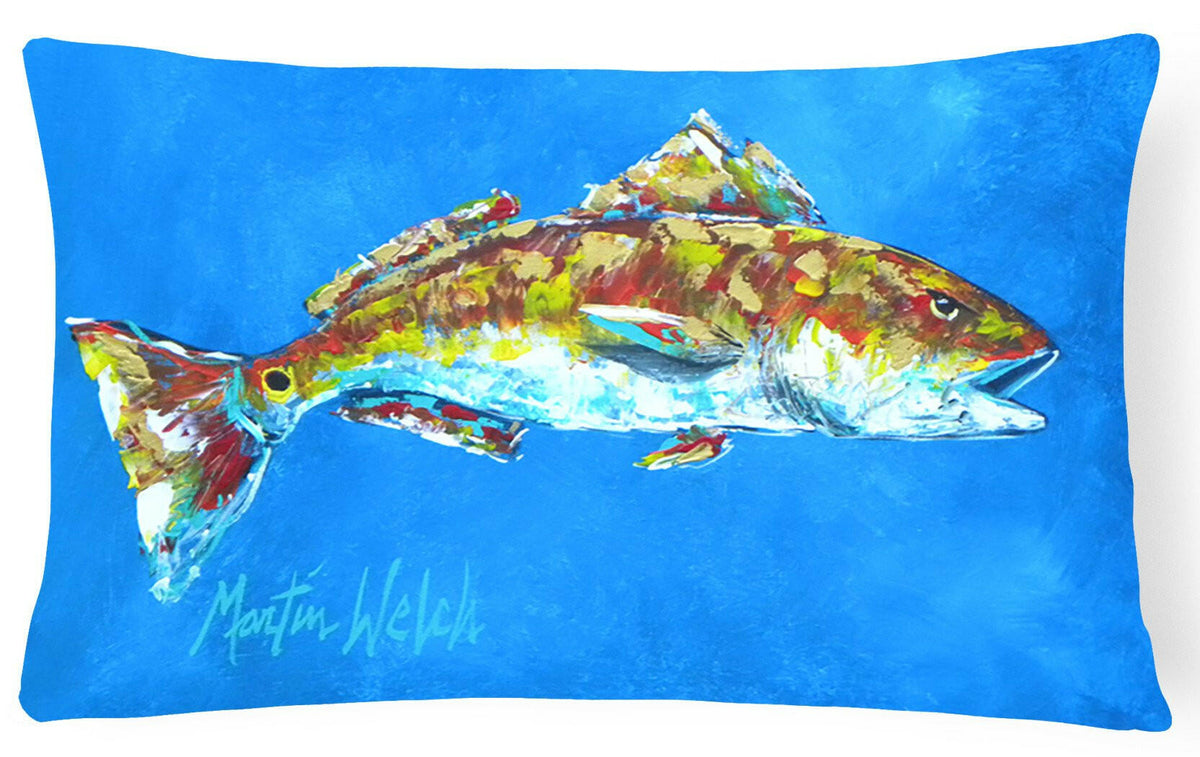 Fish - Red Fish Seafood Two   Canvas Fabric Decorative Pillow by Caroline&#39;s Treasures