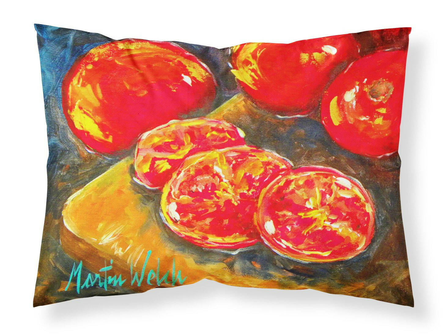 Vegetables - Tomatoes Slice It Up Moisture wicking Fabric standard pillowcase by Caroline's Treasures