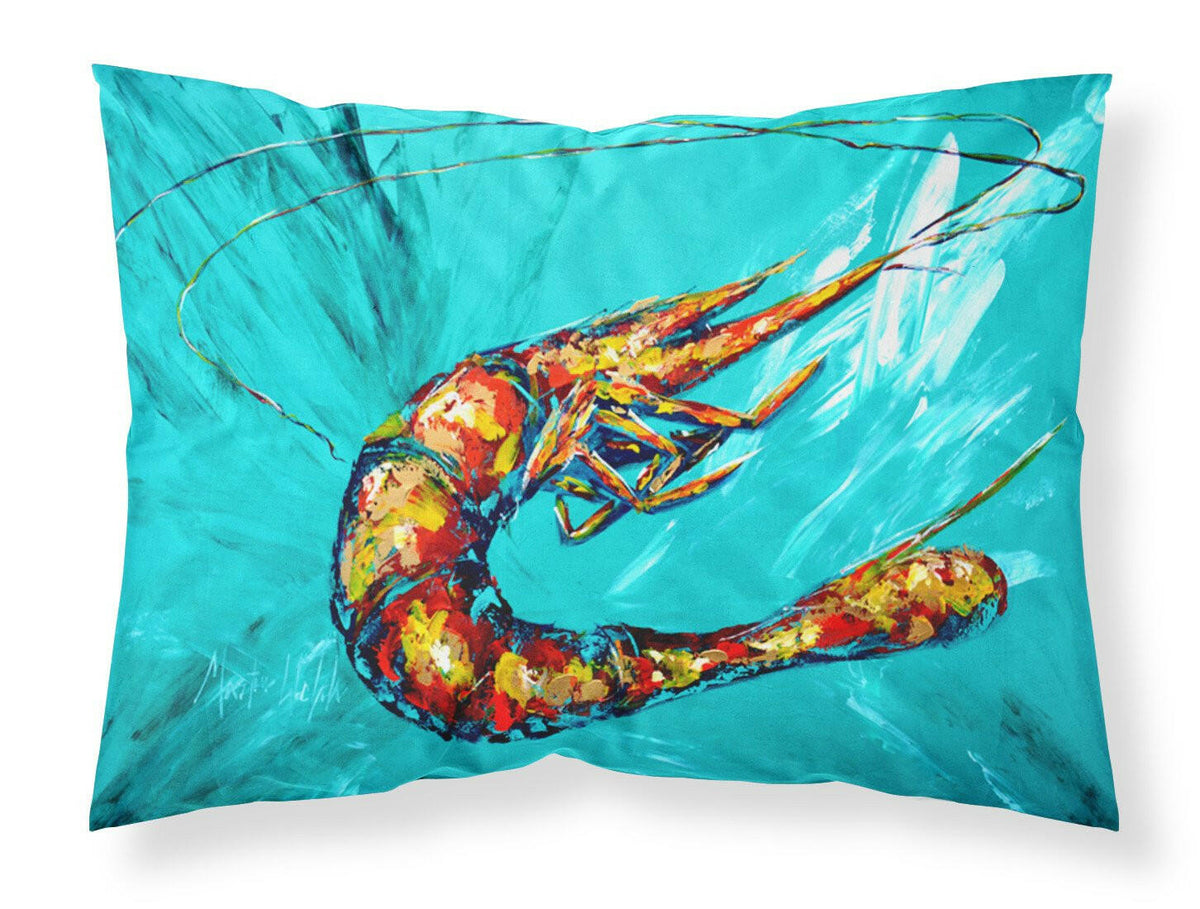 Shrimp Teal Shrimp Moisture wicking Fabric standard pillowcase by Caroline&#39;s Treasures