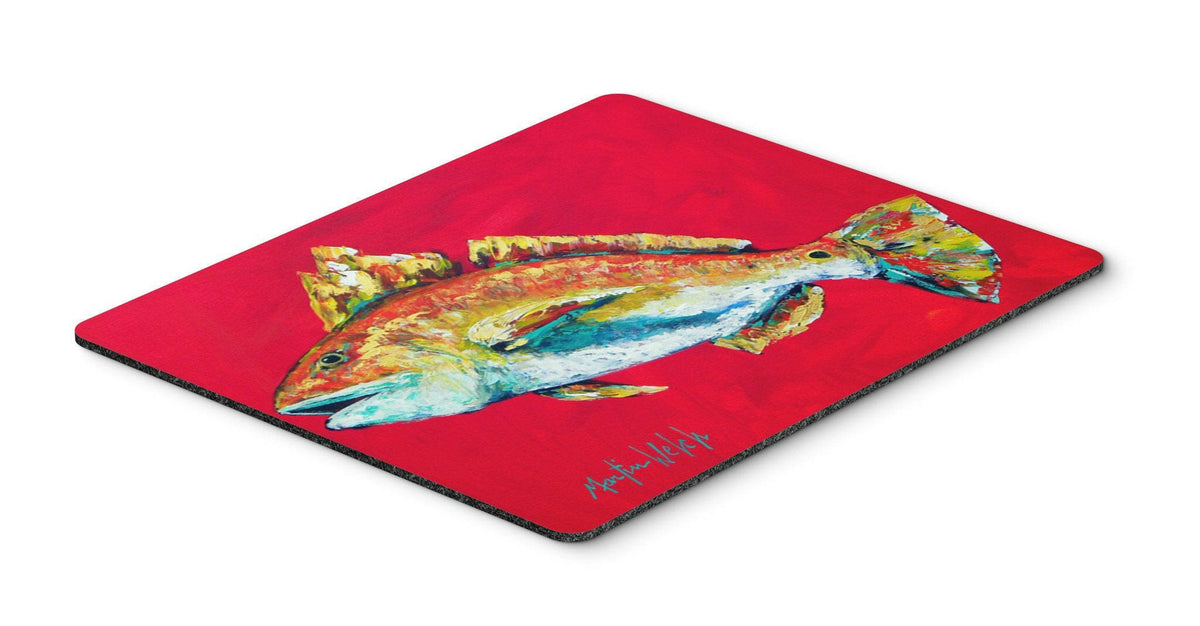 Fish - Red Fish Woo Hoo Mouse Pad, Hot Pad or Trivet by Caroline&#39;s Treasures
