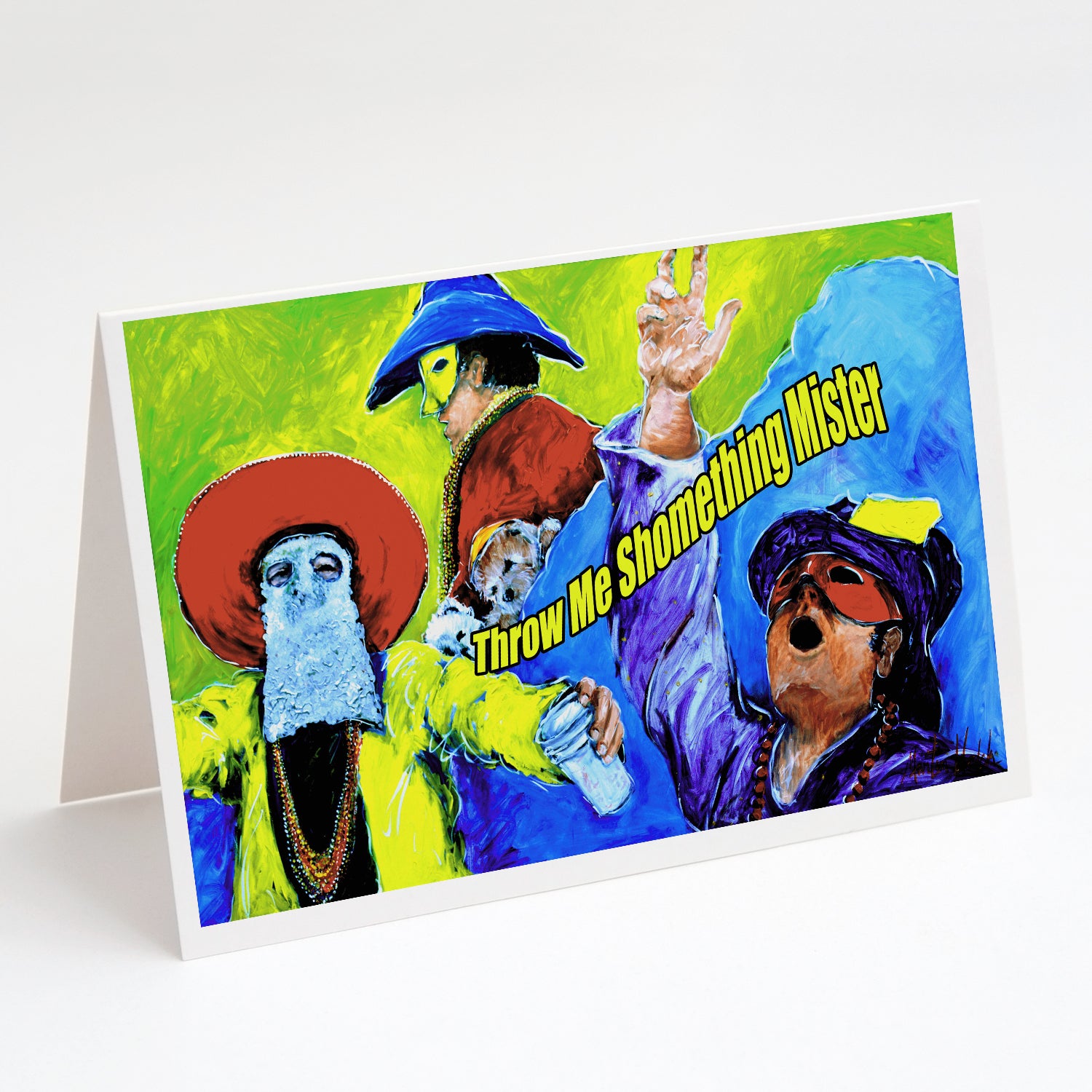 Buy this Mardi Gras Throw me something mister Greeting Cards Pack of 8