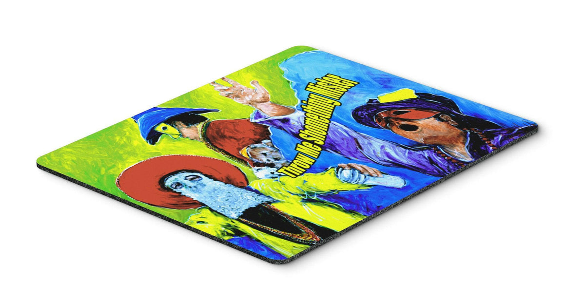 Mardi Gras Throw me something mister Mouse Pad, Hot Pad or Trivet by Caroline&#39;s Treasures