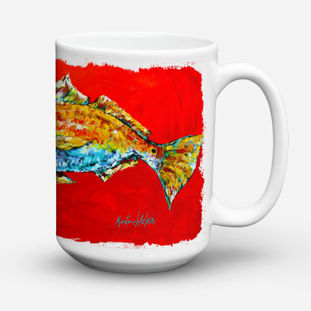 Fish - Red Fish Red Head Dishwasher Safe Microwavable Ceramic Coffee Mug 15 ounce MW1111CM15  the-store.com.