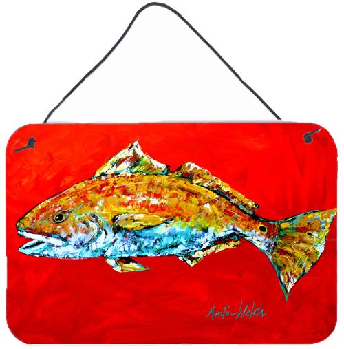 Fish - Red Fish Red Head Aluminium Metal Wall or Door Hanging Prints by Caroline&#39;s Treasures