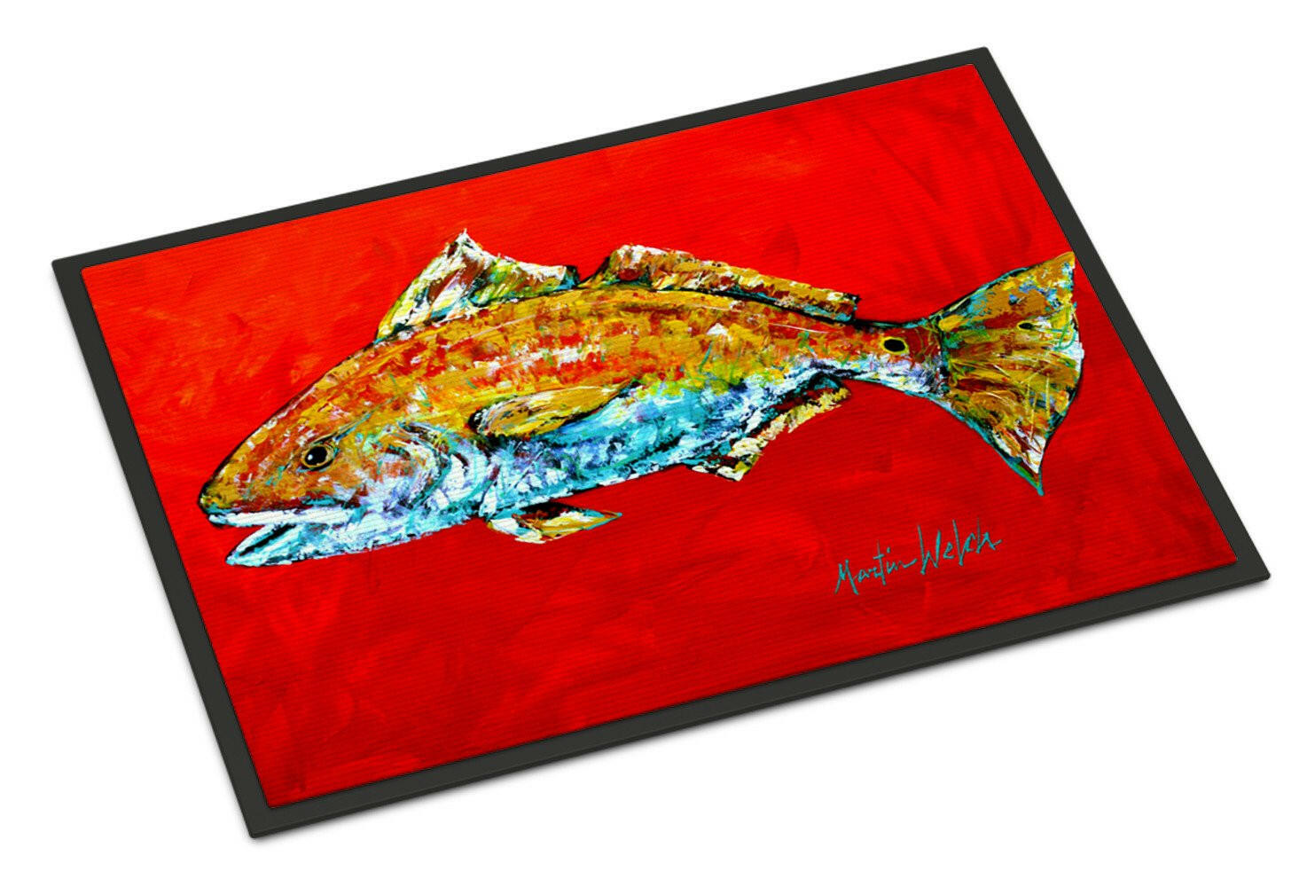 Fish - Red Fish Red Head Indoor or Outdoor Mat 24x36 Doormat - the-store.com