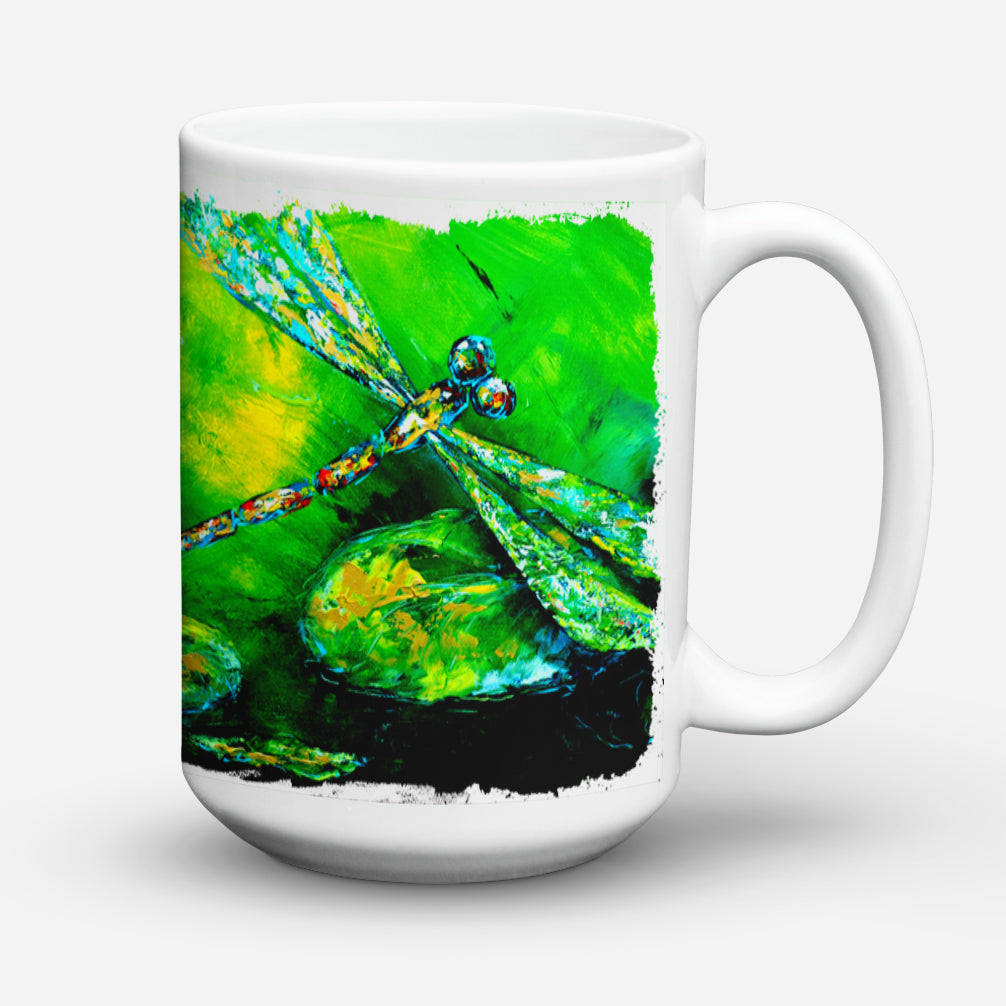 Dragonfly Summer Flies Passe au lave-vaisselle Tasse à café en céramique micro-ondable 15 onces MW1114CM15