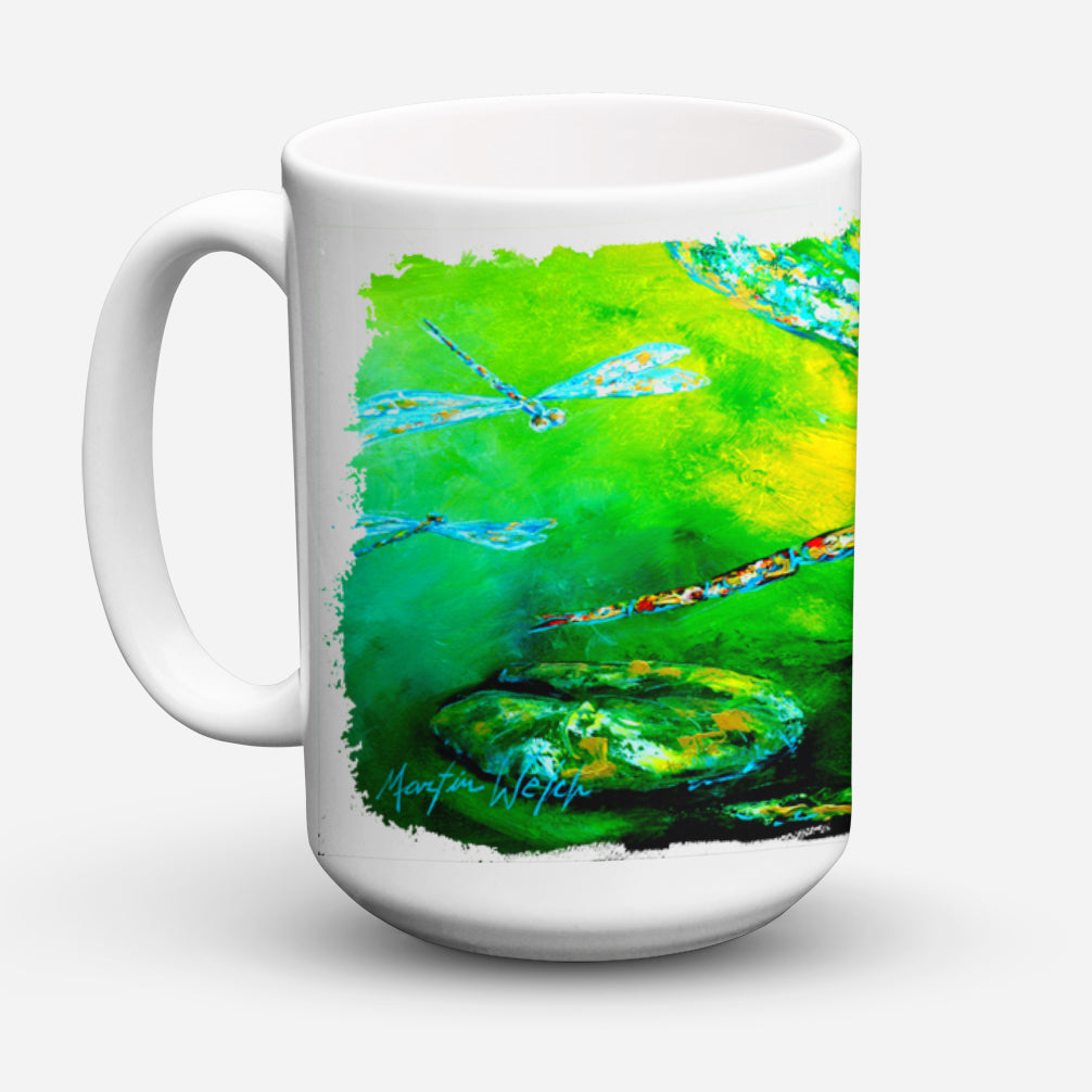 Dragonfly Summer Flies Dishwasher Safe Microwavable Ceramic Coffee Mug 15 ounce MW1114CM15  the-store.com.