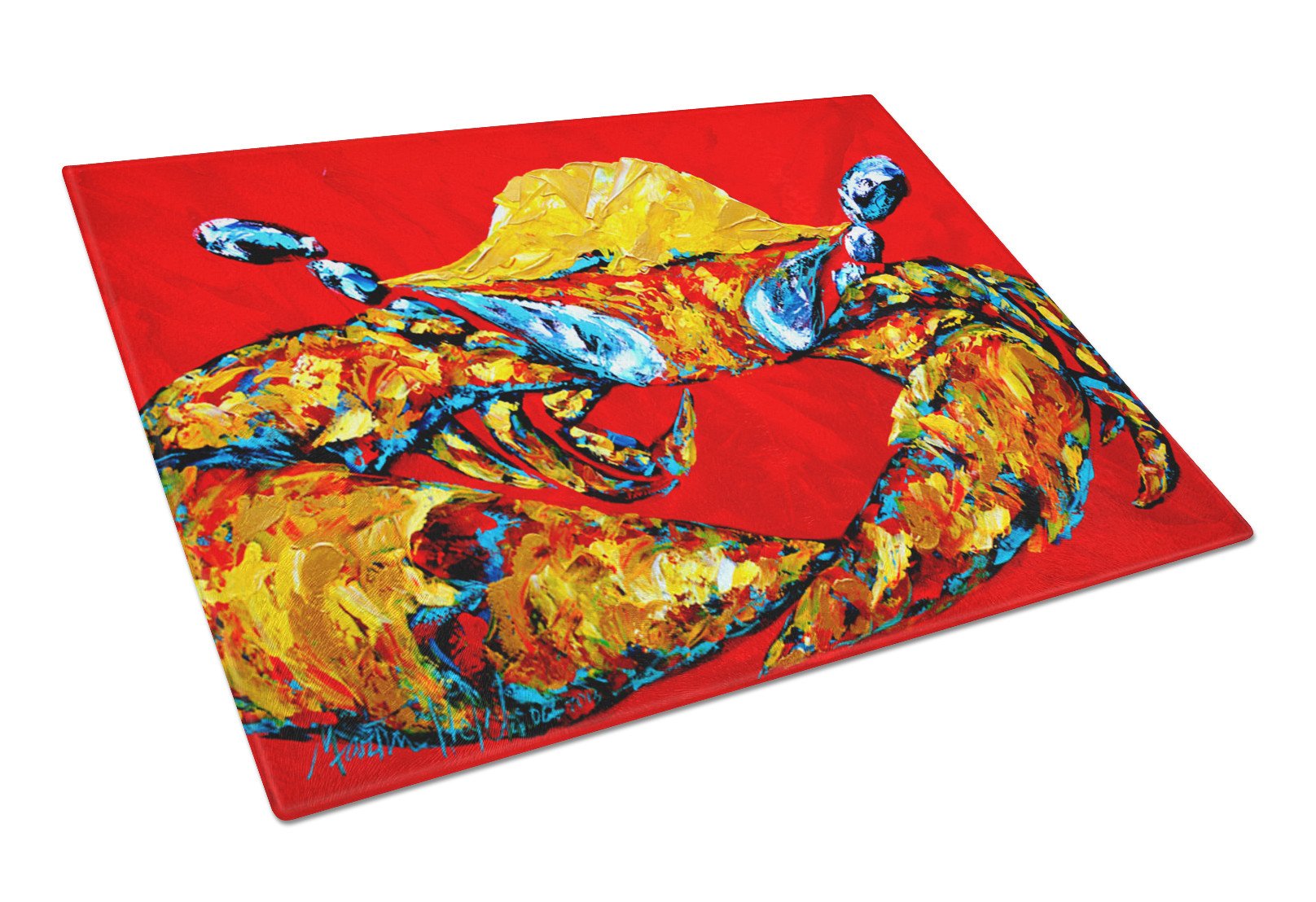 Crab Fat and Sassy Glass Cutting Board Large by Caroline's Treasures