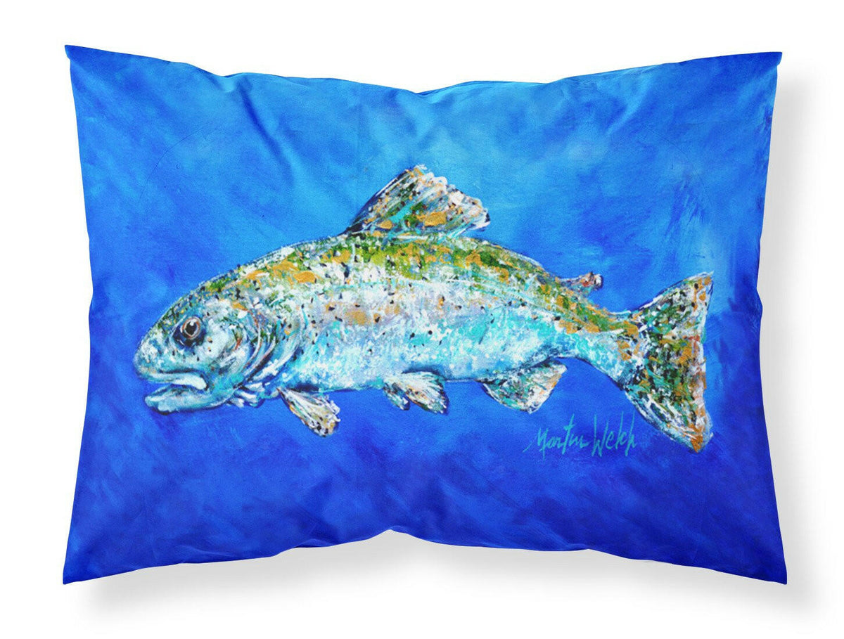 Fish Headed Downstream Moisture wicking Fabric standard pillowcase by Caroline&#39;s Treasures