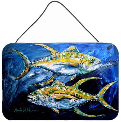 Fish - Tuna Tuna Blue Aluminium Metal Wall or Door Hanging Prints by Caroline&#39;s Treasures