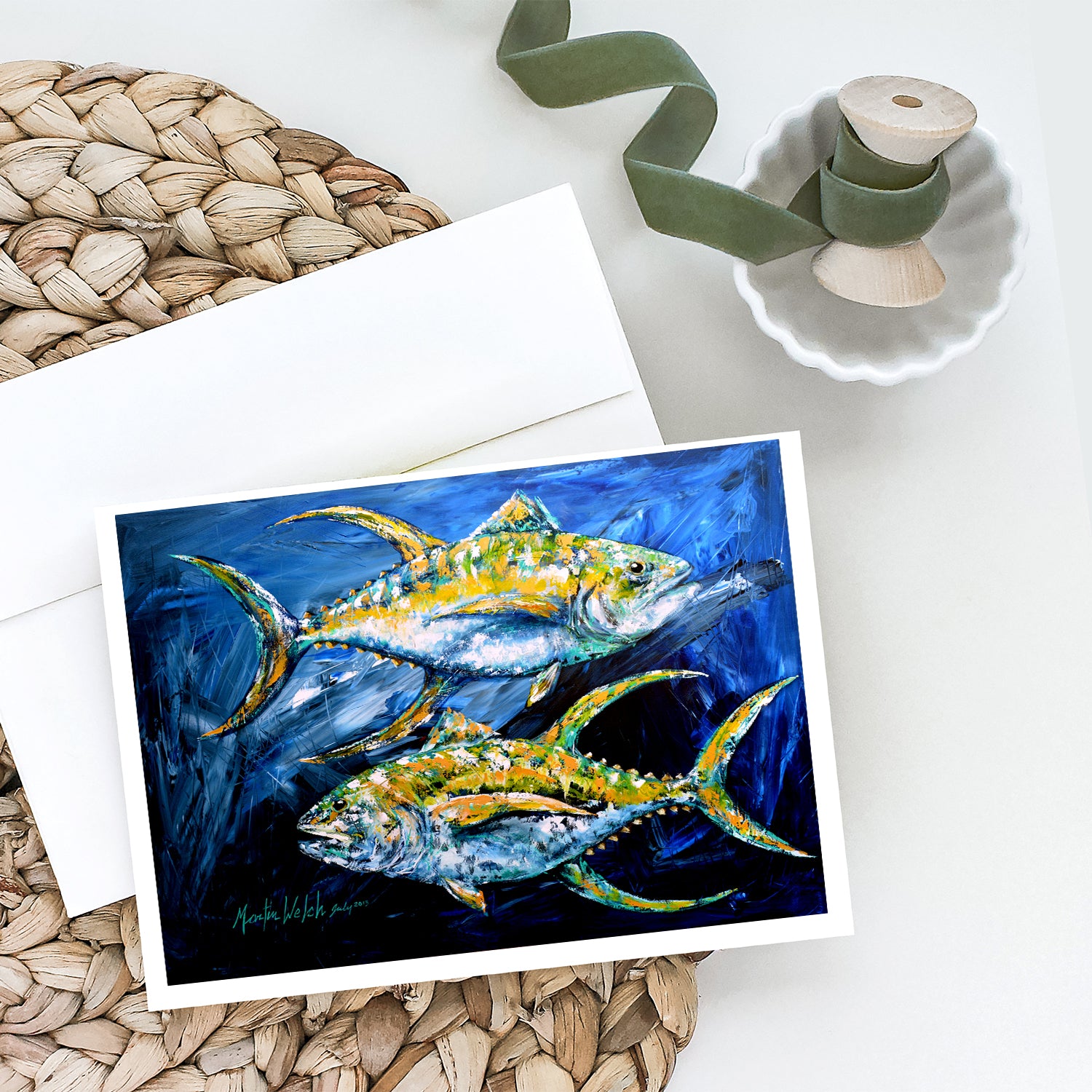 Buy this Fish - Tuna Tuna Blue Greeting Cards Pack of 8
