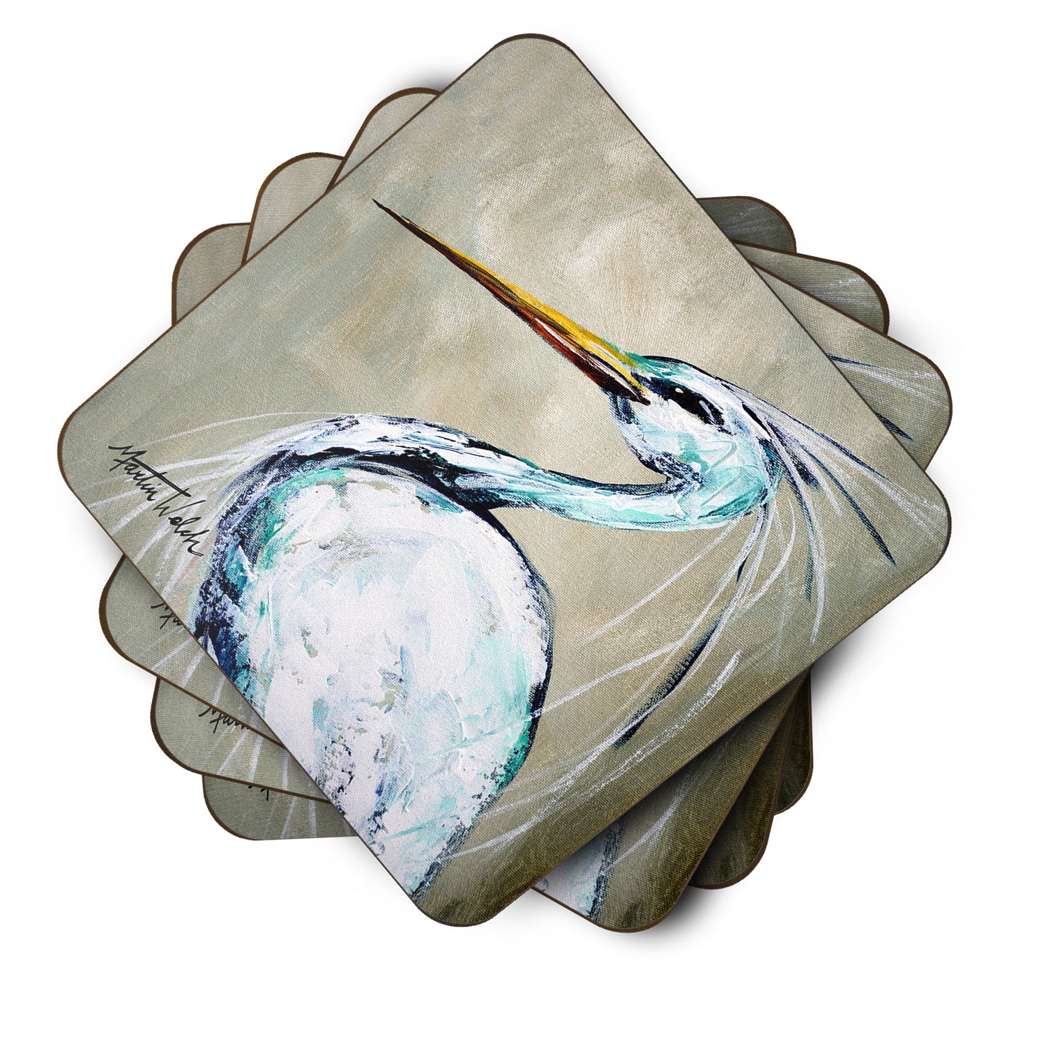 Set of 4 Bird - Heron Smitty's Brother Foam Coasters - the-store.com