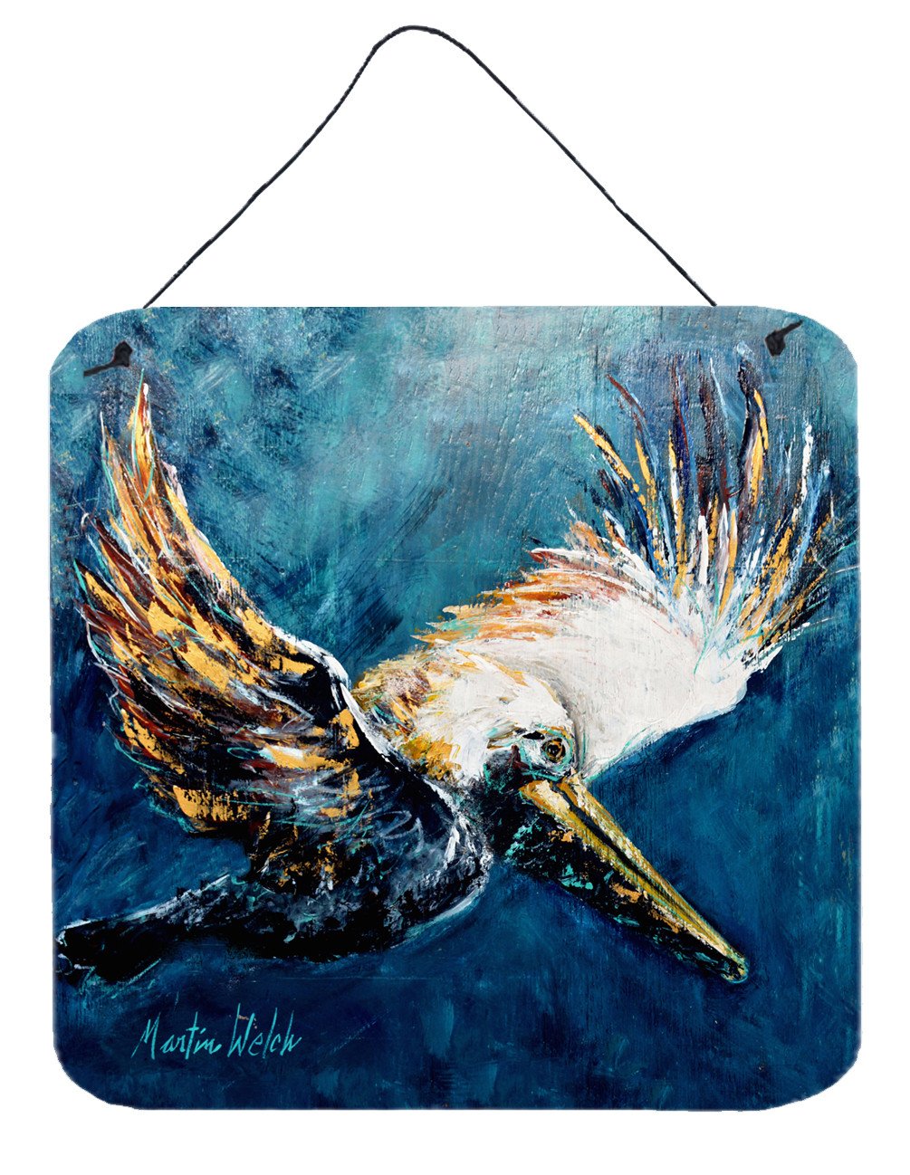 Bird - Pelican Go For It Aluminium Metal Wall or Door Hanging Prints by Caroline&#39;s Treasures