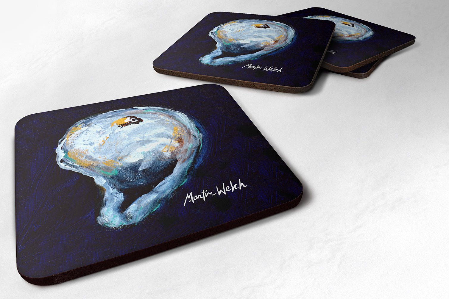 Set of 4 Oyster Give me one Foam Coasters - the-store.com