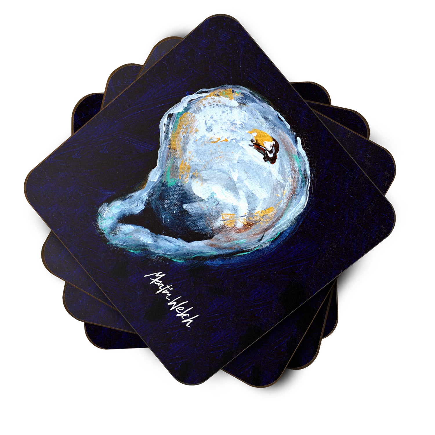 Set of 4 Oyster Give me one Foam Coasters - the-store.com